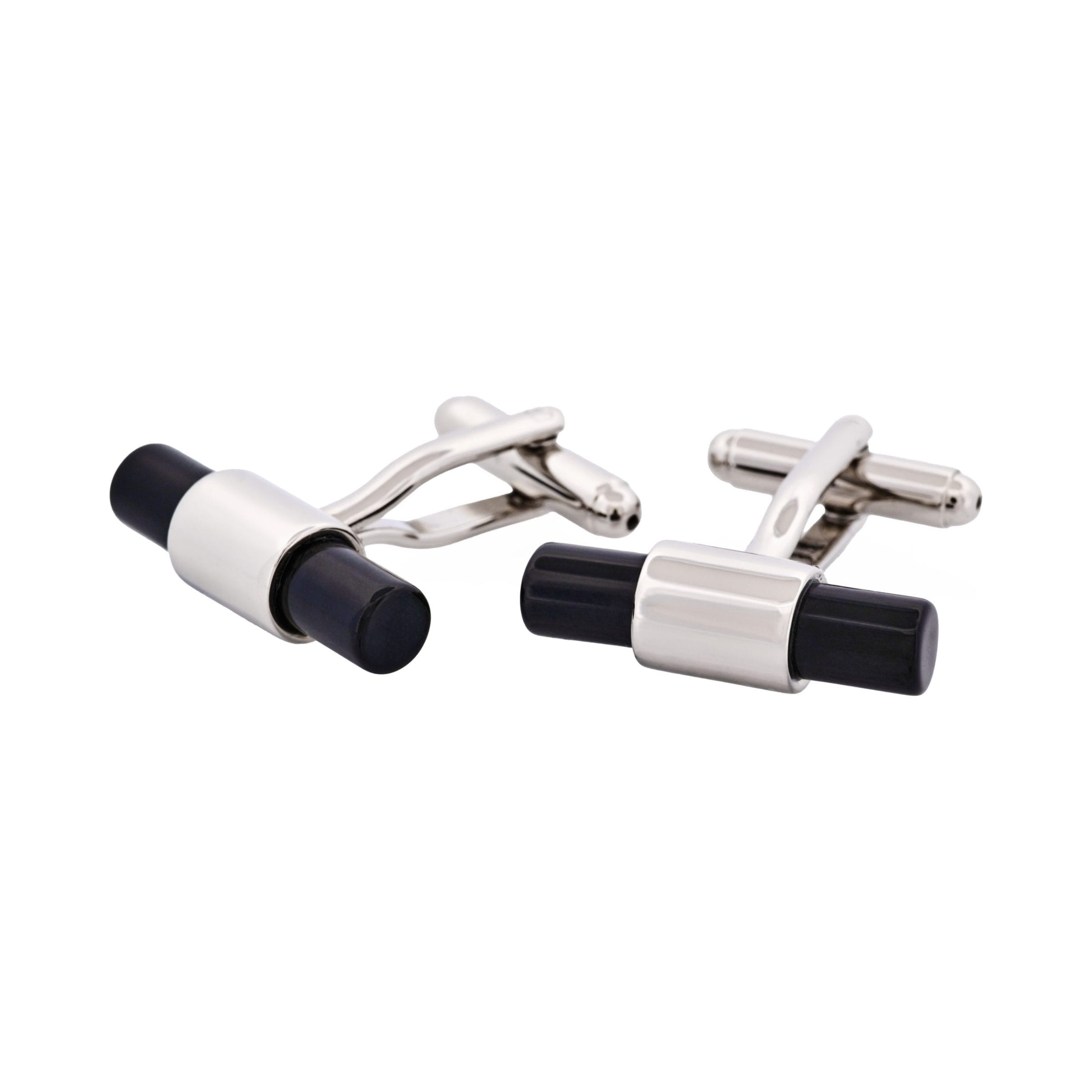 Pillar Black Glass Cufflinks