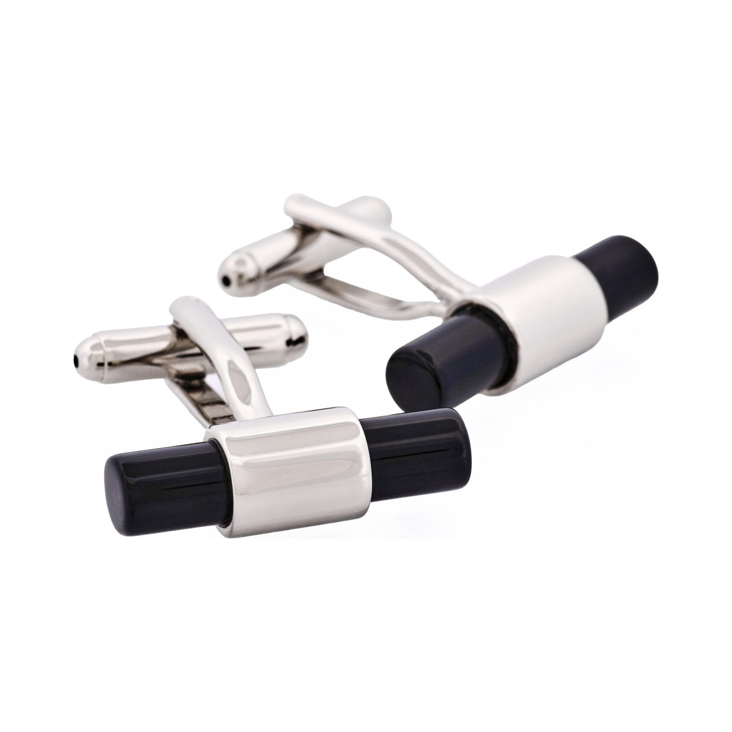 Pillar Black Glass Cufflinks