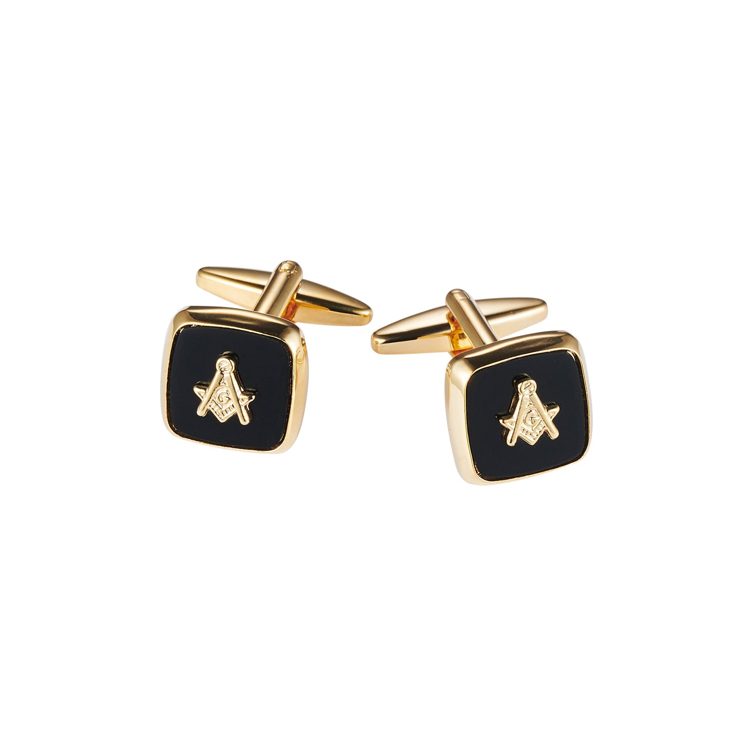 Gold & Black Masonic Cufflinks