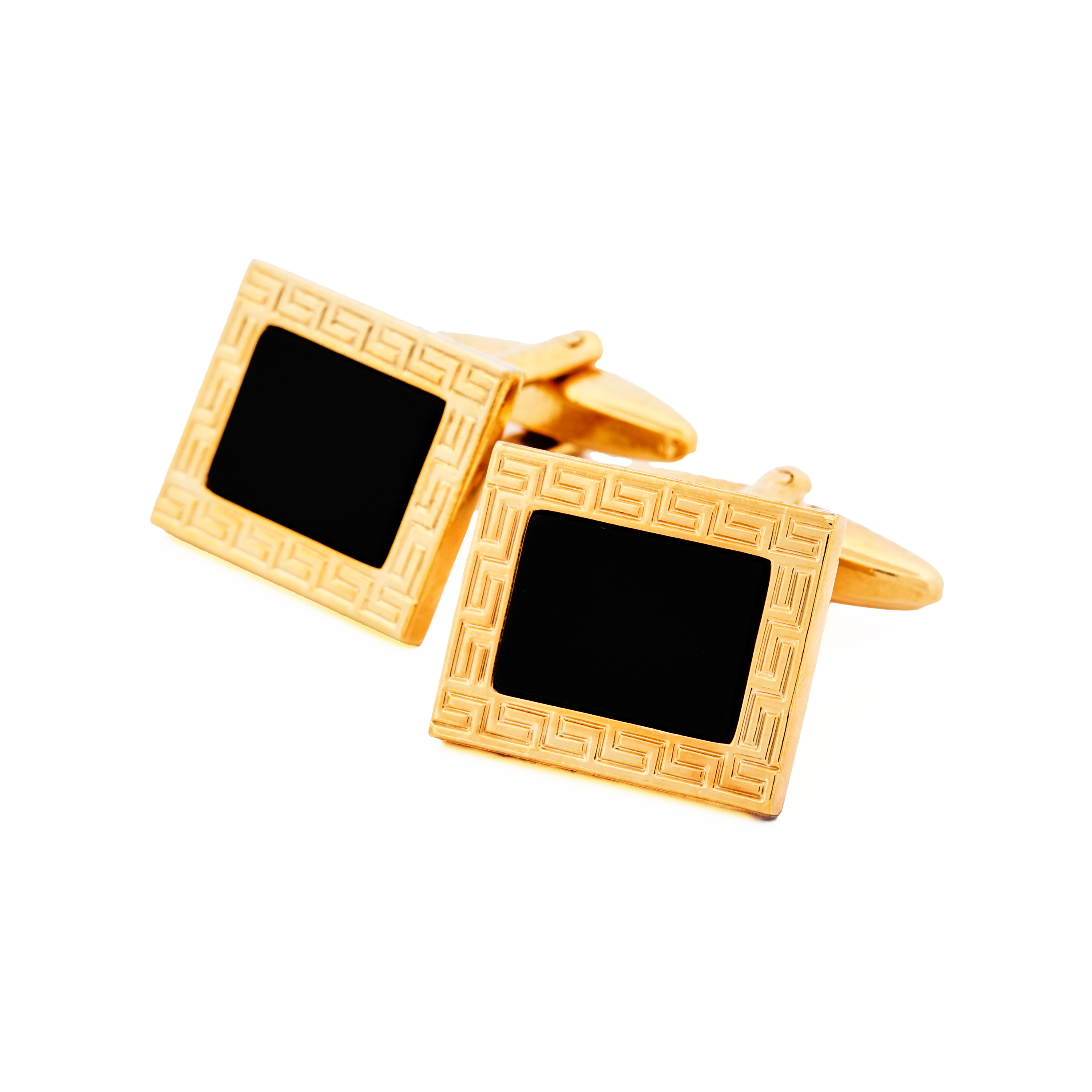 Gold Plated Black Cufflinks
