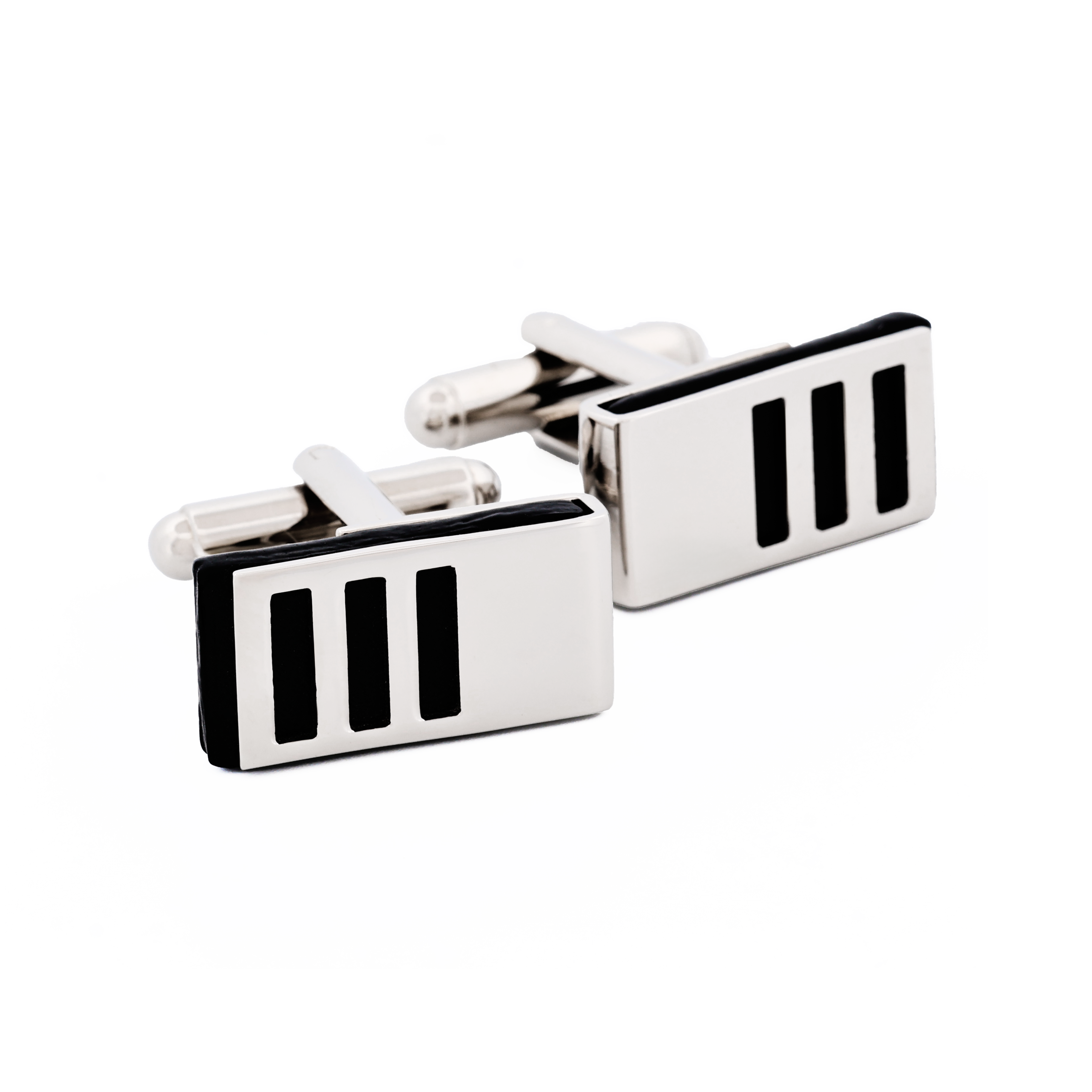 Rhodium Black Epoxy Cufflinks
