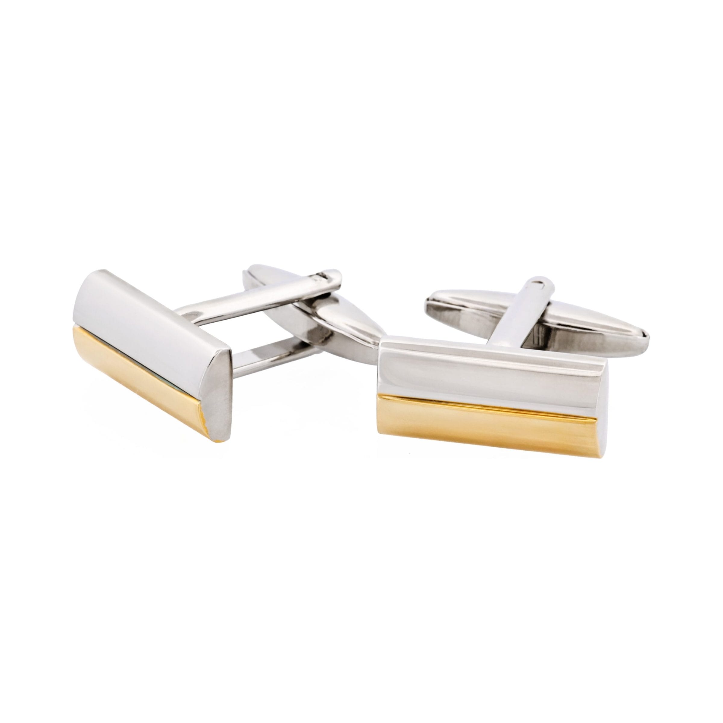 Rhodium & Gold Plated Dome Cufflinks
