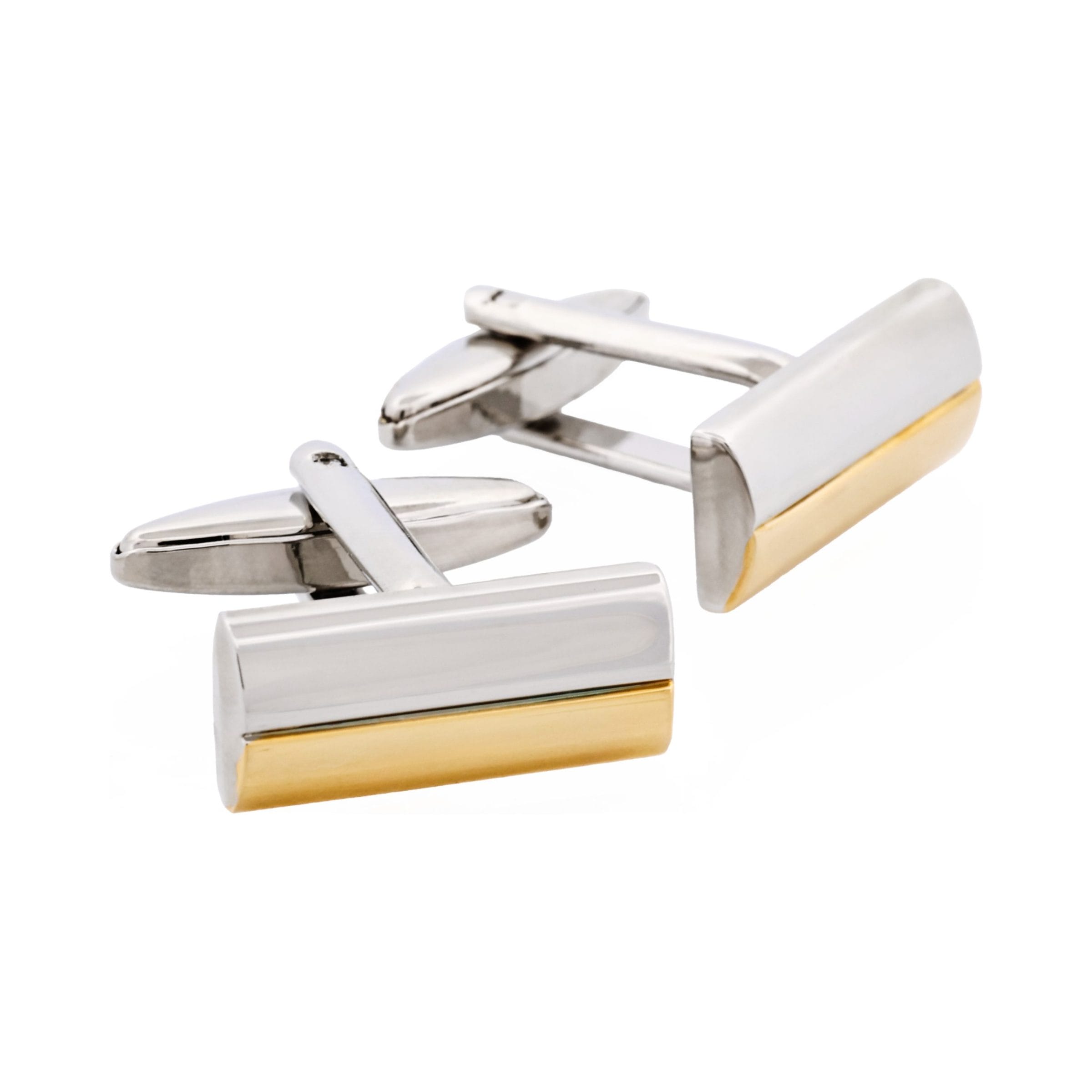Rhodium & Gold Plated Dome Cufflinks