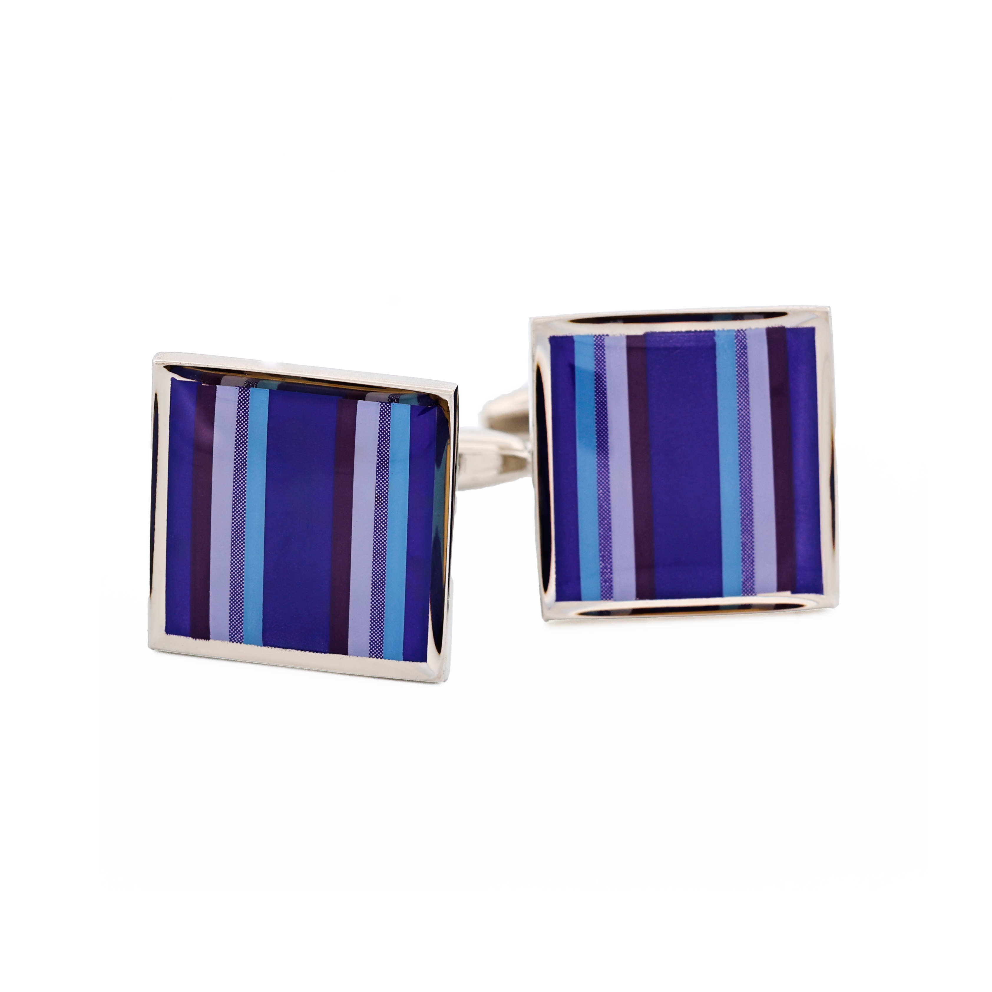Purple Pink Blue Striped Cufflinks