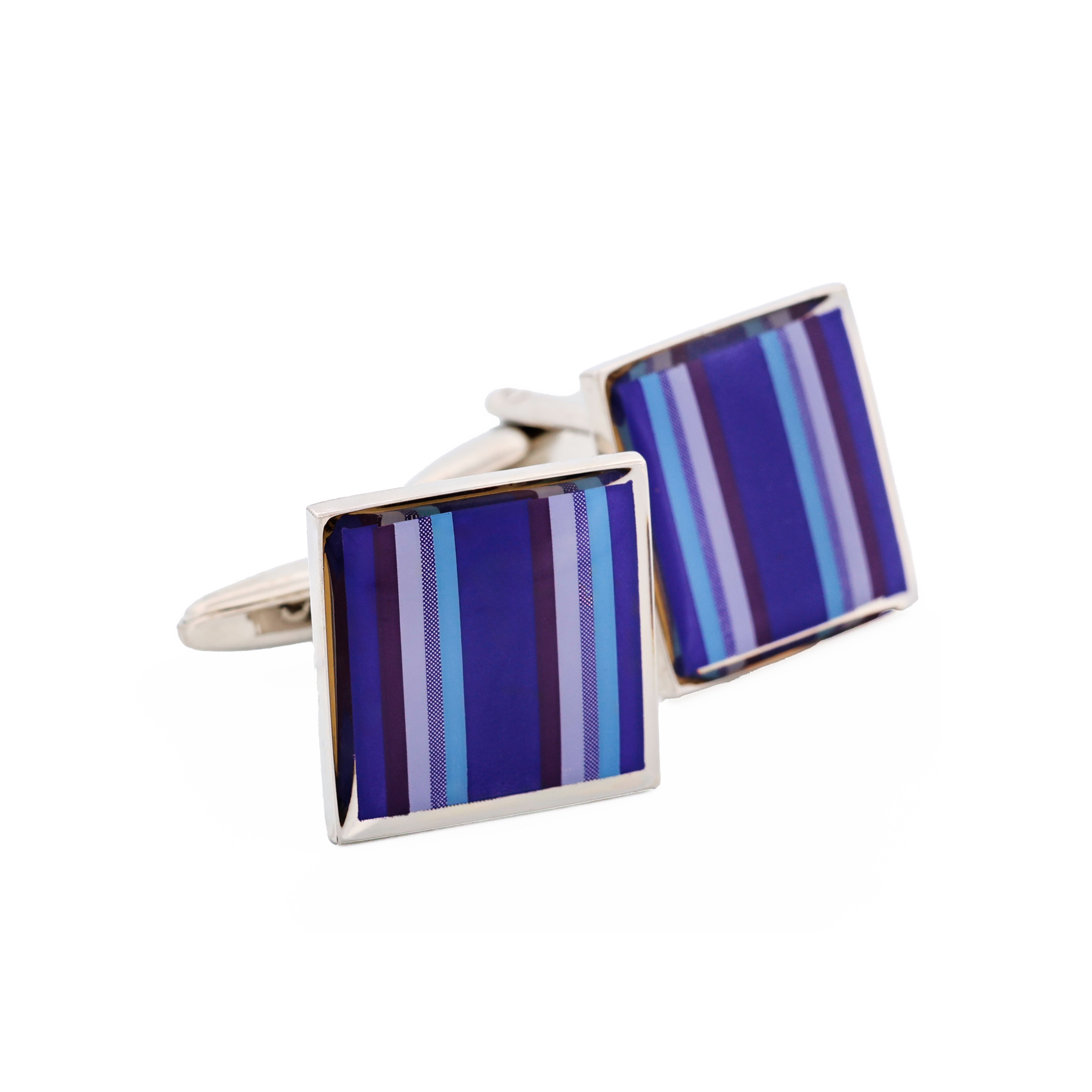 Purple Pink Blue Striped Cufflinks