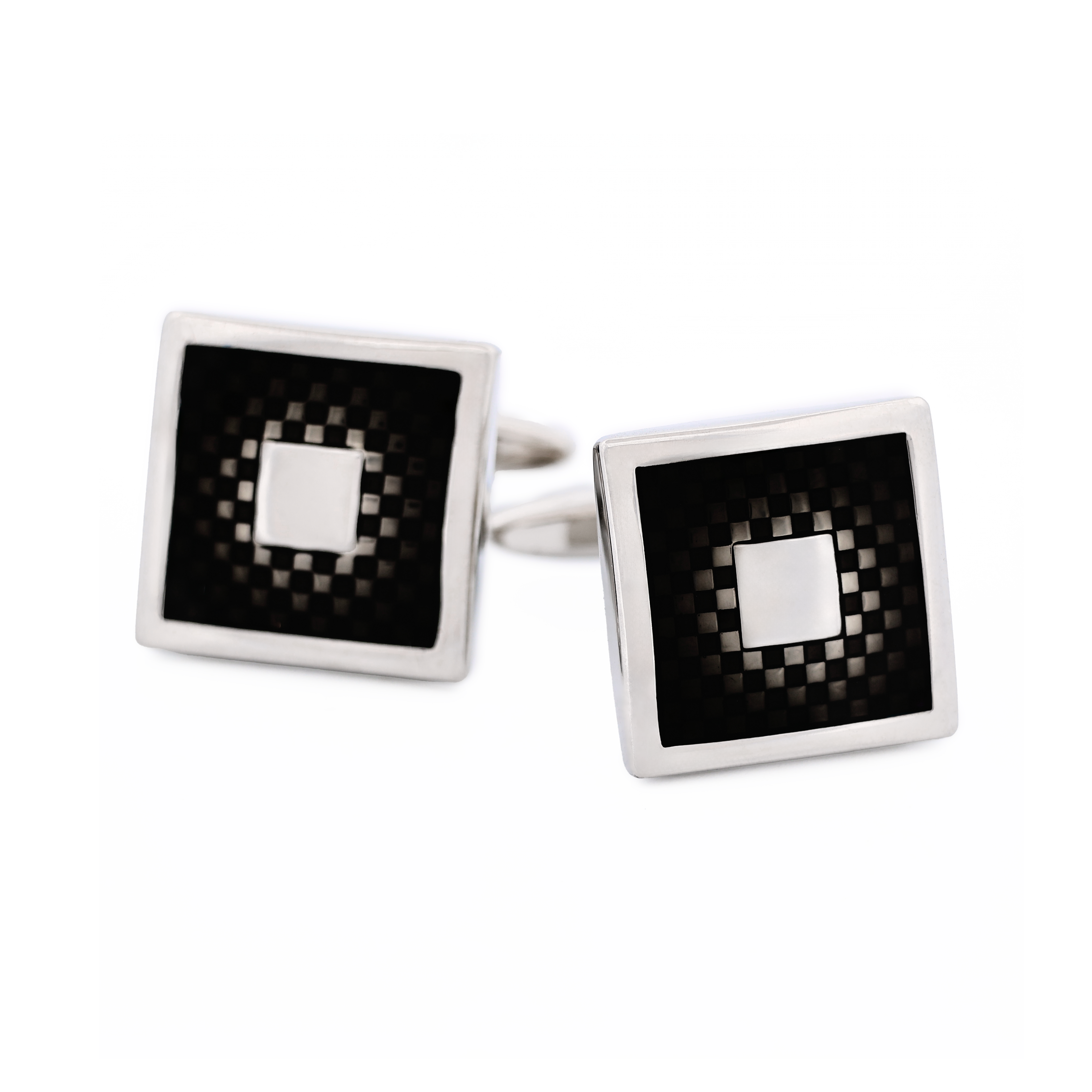 Rhodium Purple Enamel Cufflinks