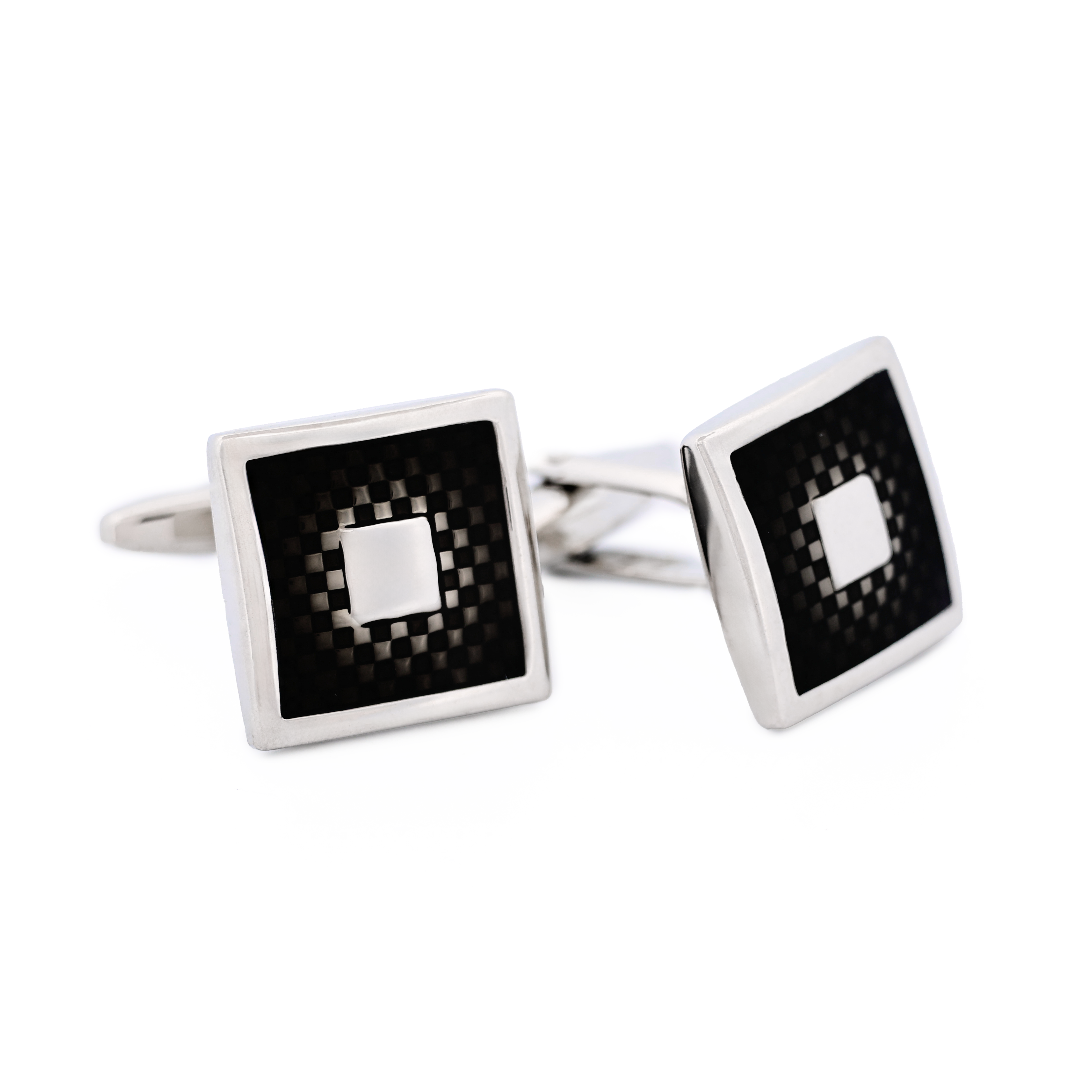 Rhodium Purple Enamel Cufflinks