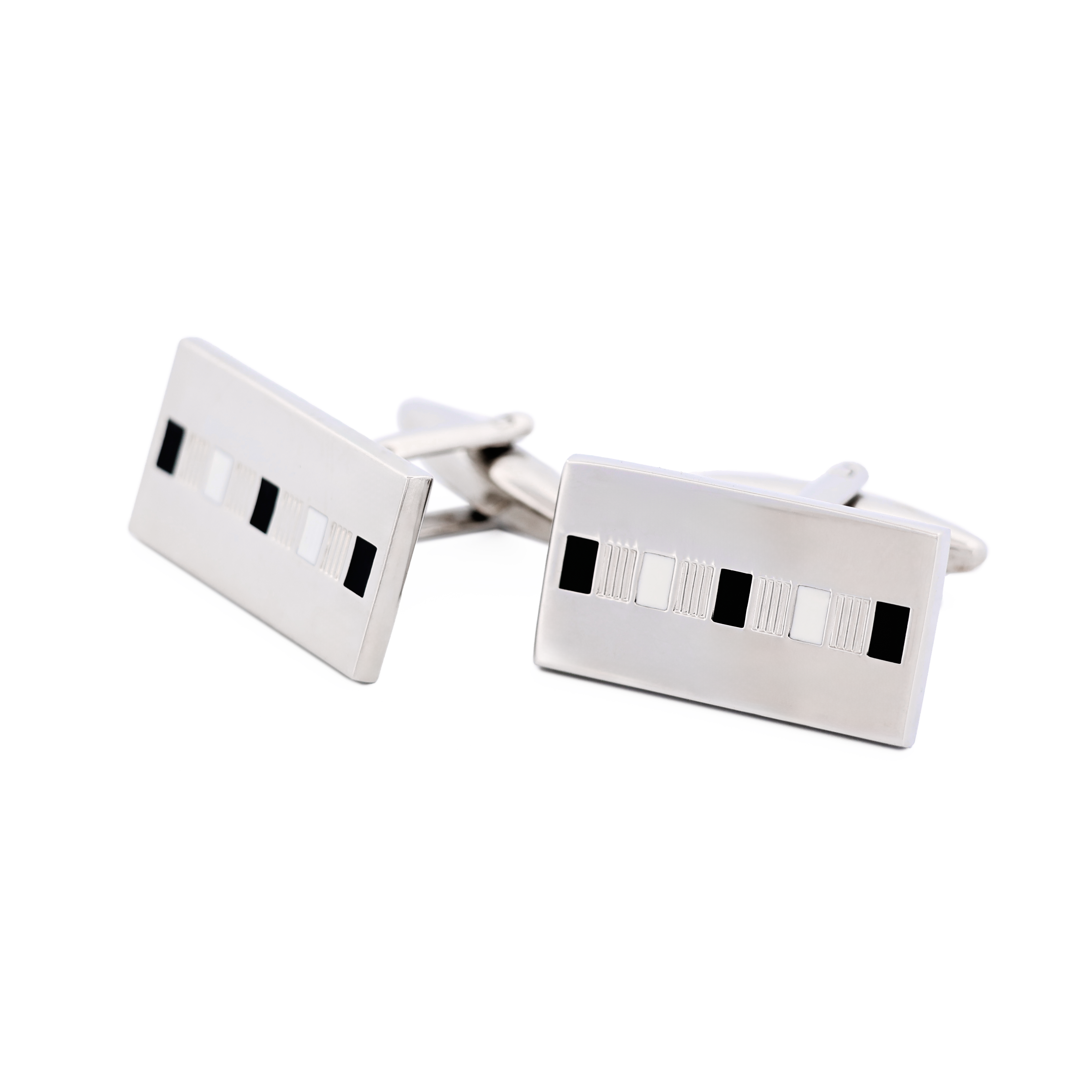 Black White Enamel Cufflinks