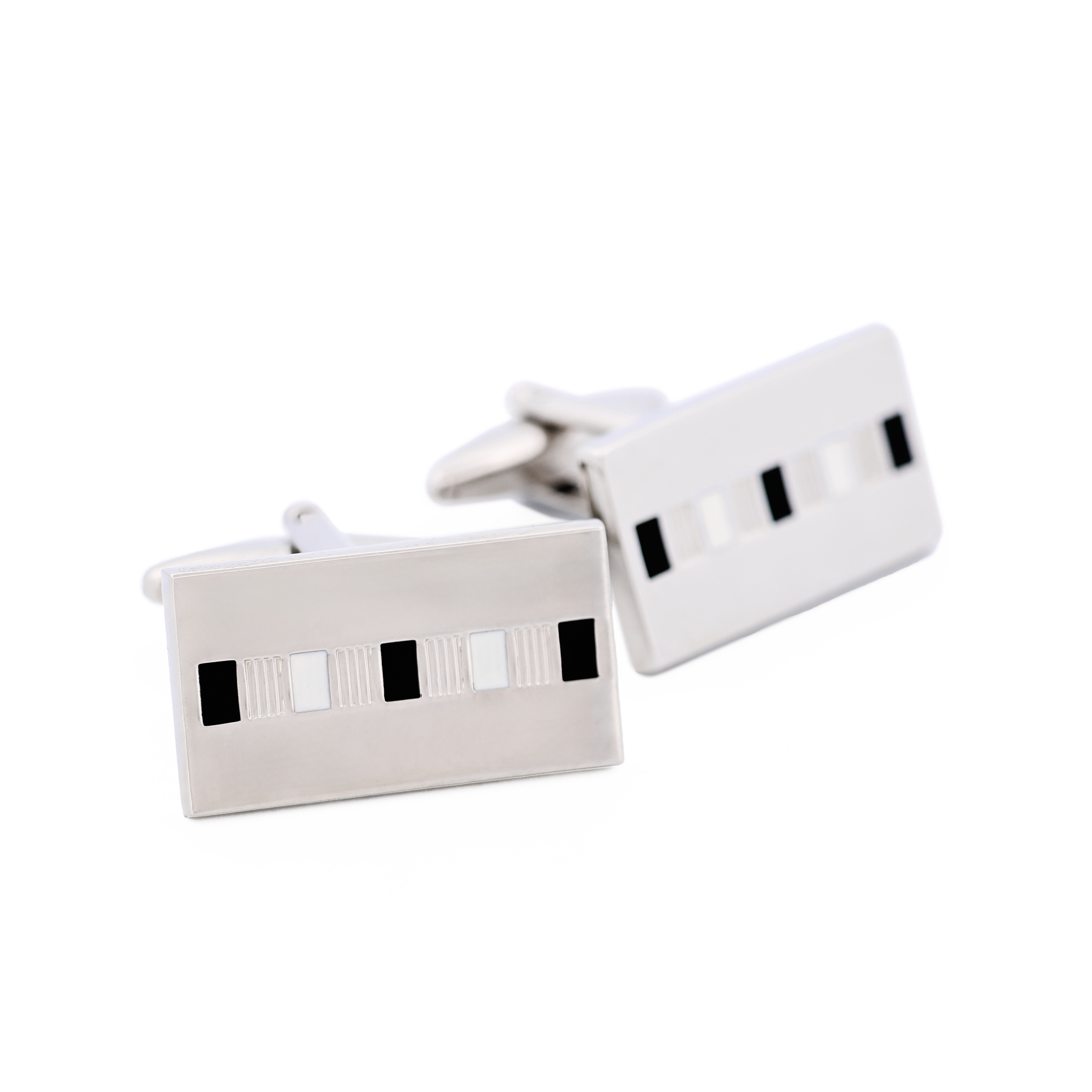Black White Enamel Cufflinks