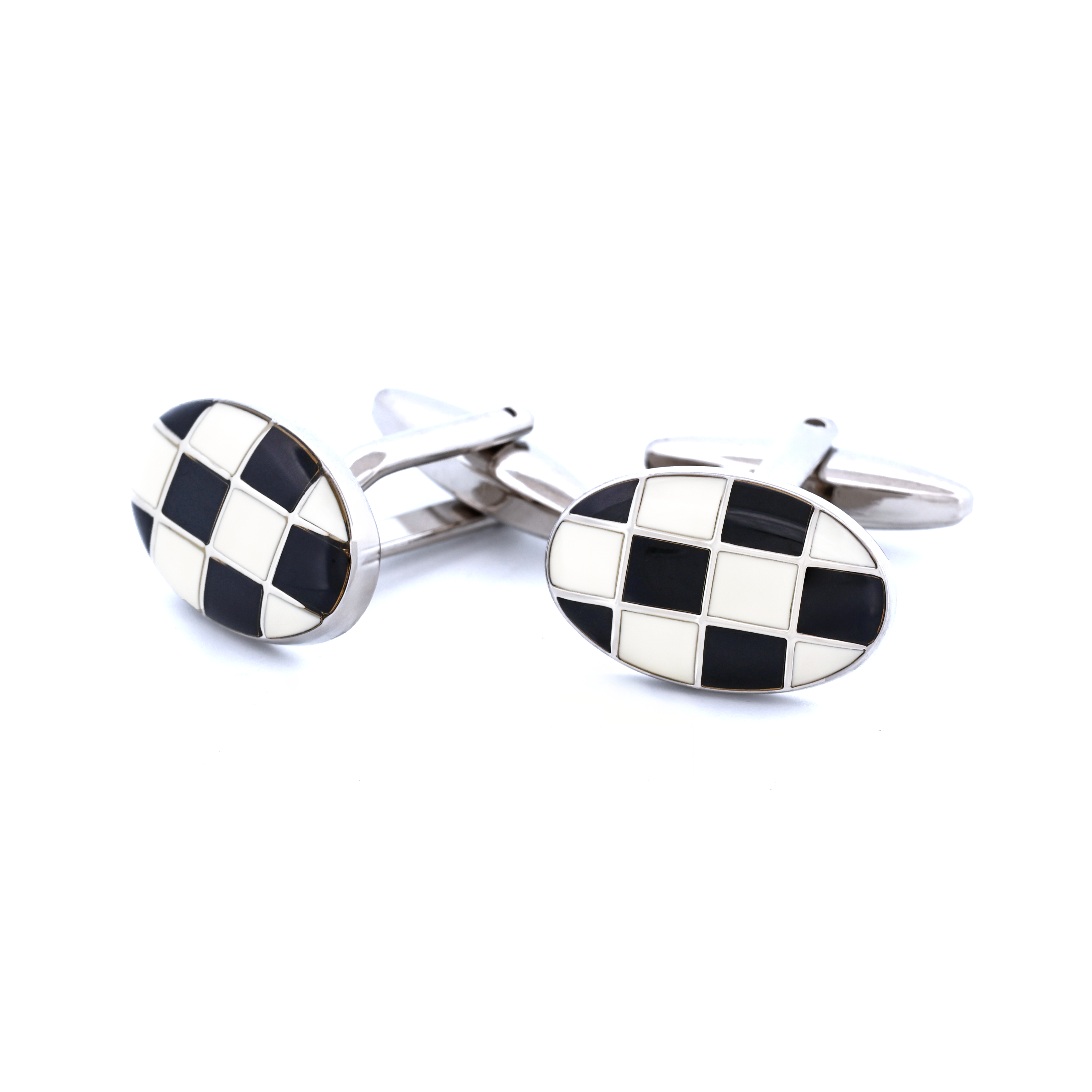 Black White Enamel Cufflinks
