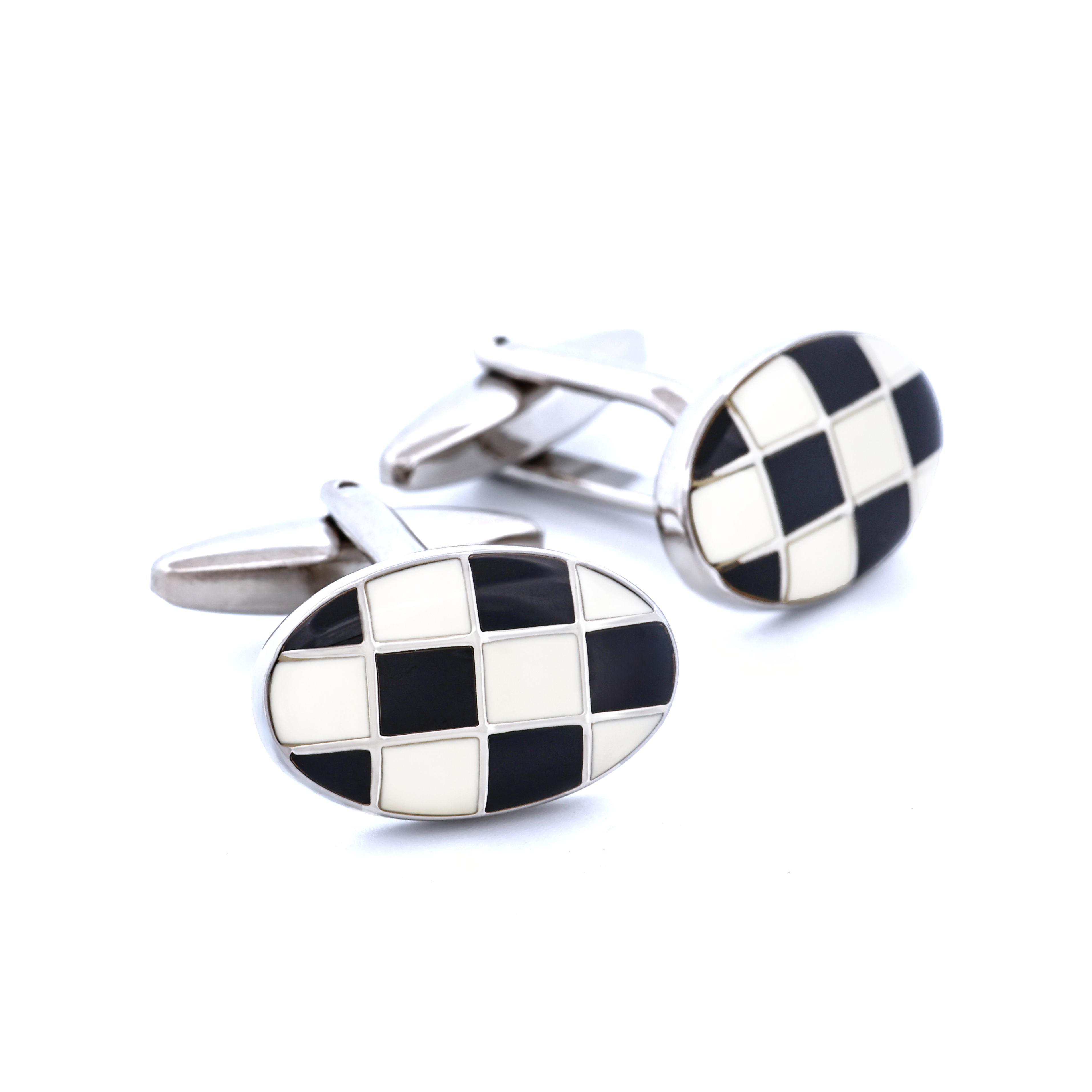 Black White Enamel Cufflinks