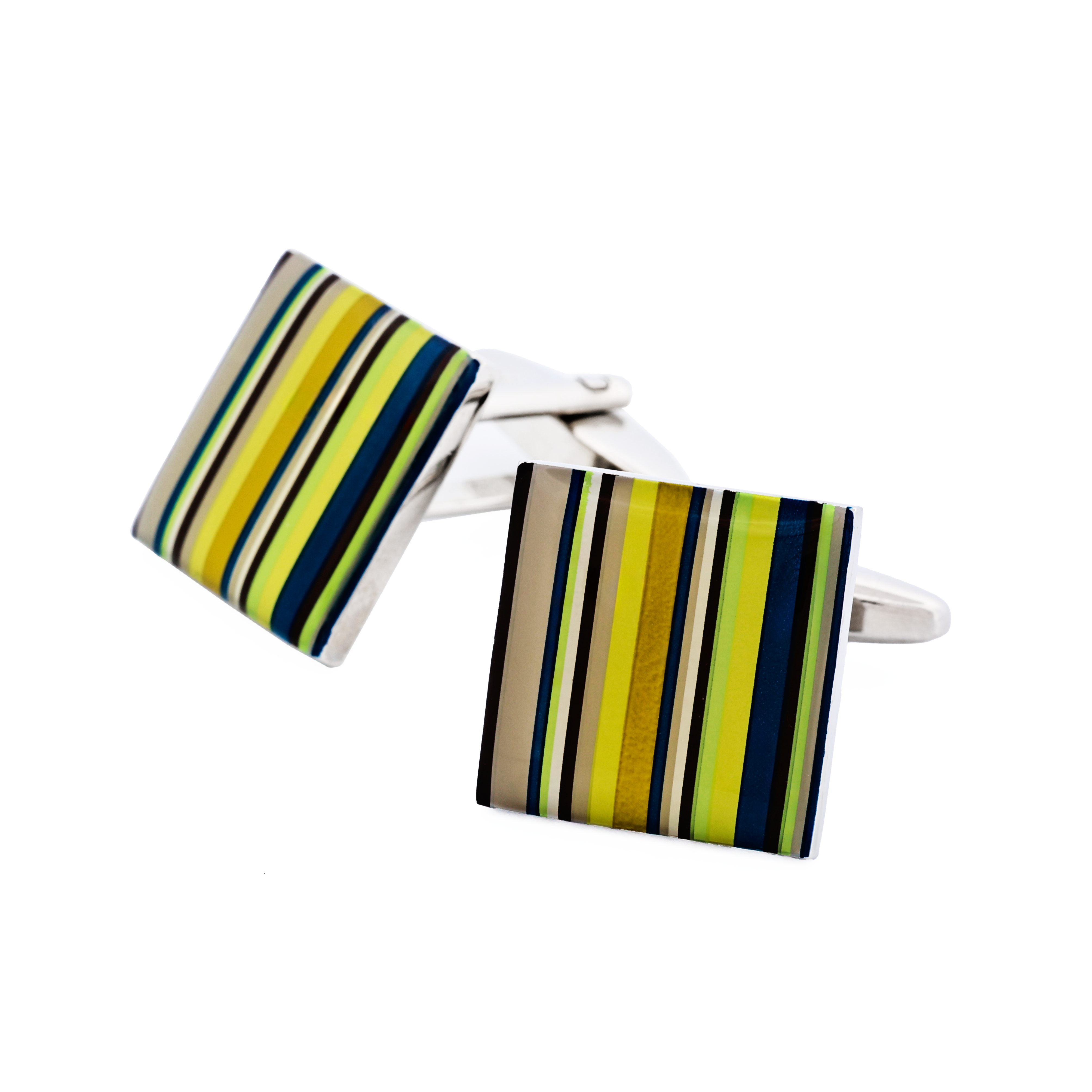 Square enamel stripe Cufflinks