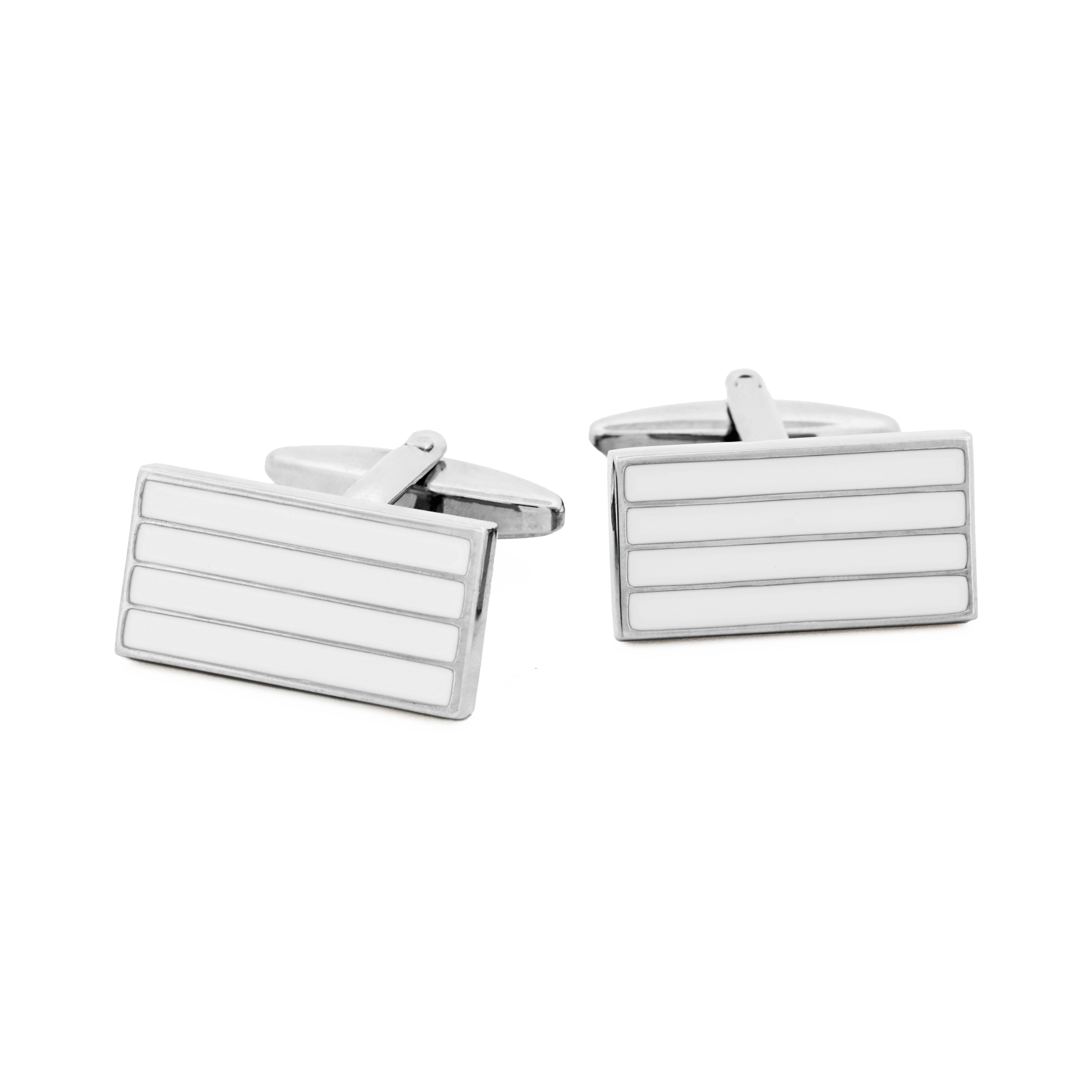White enamel Cufflinks