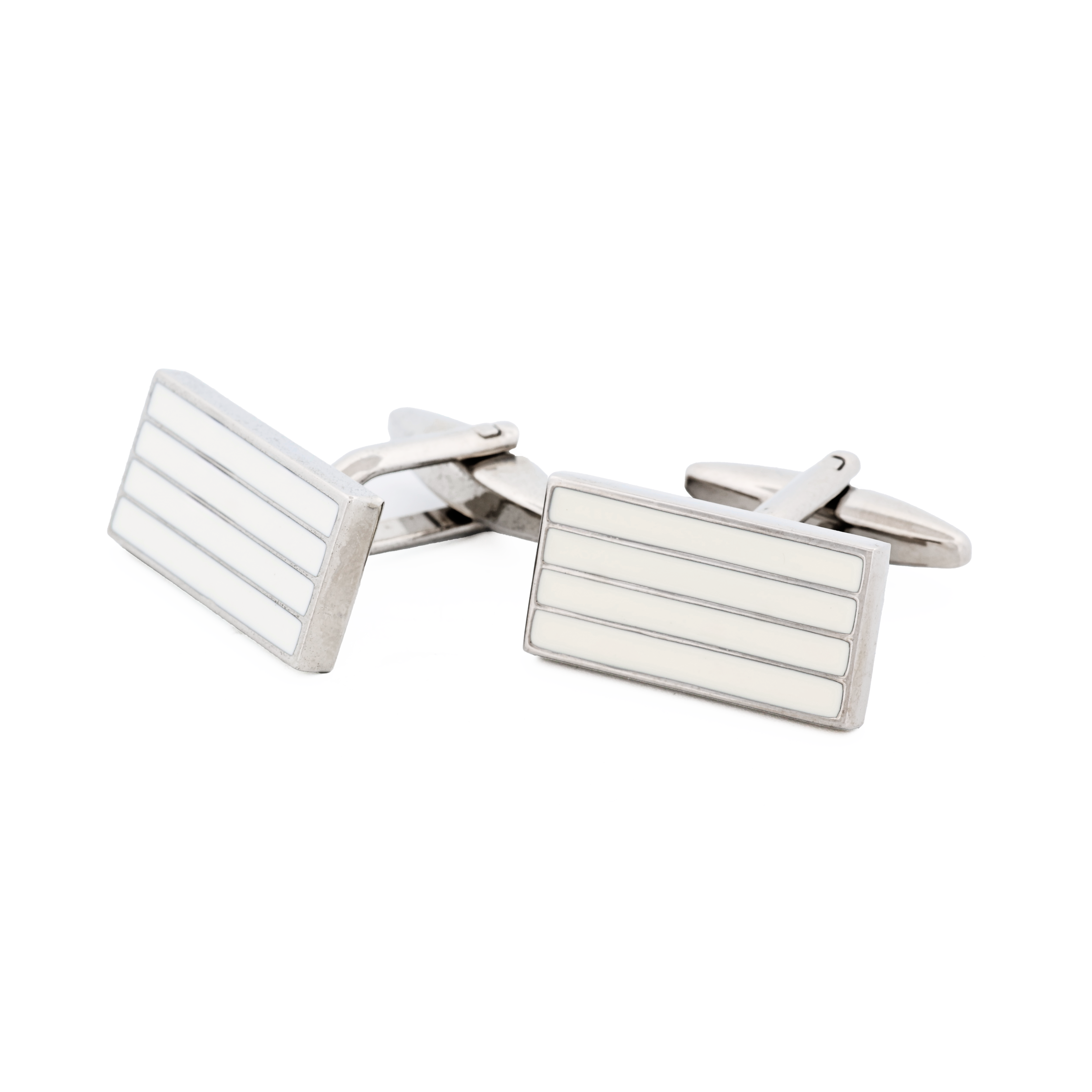 White enamel Cufflinks