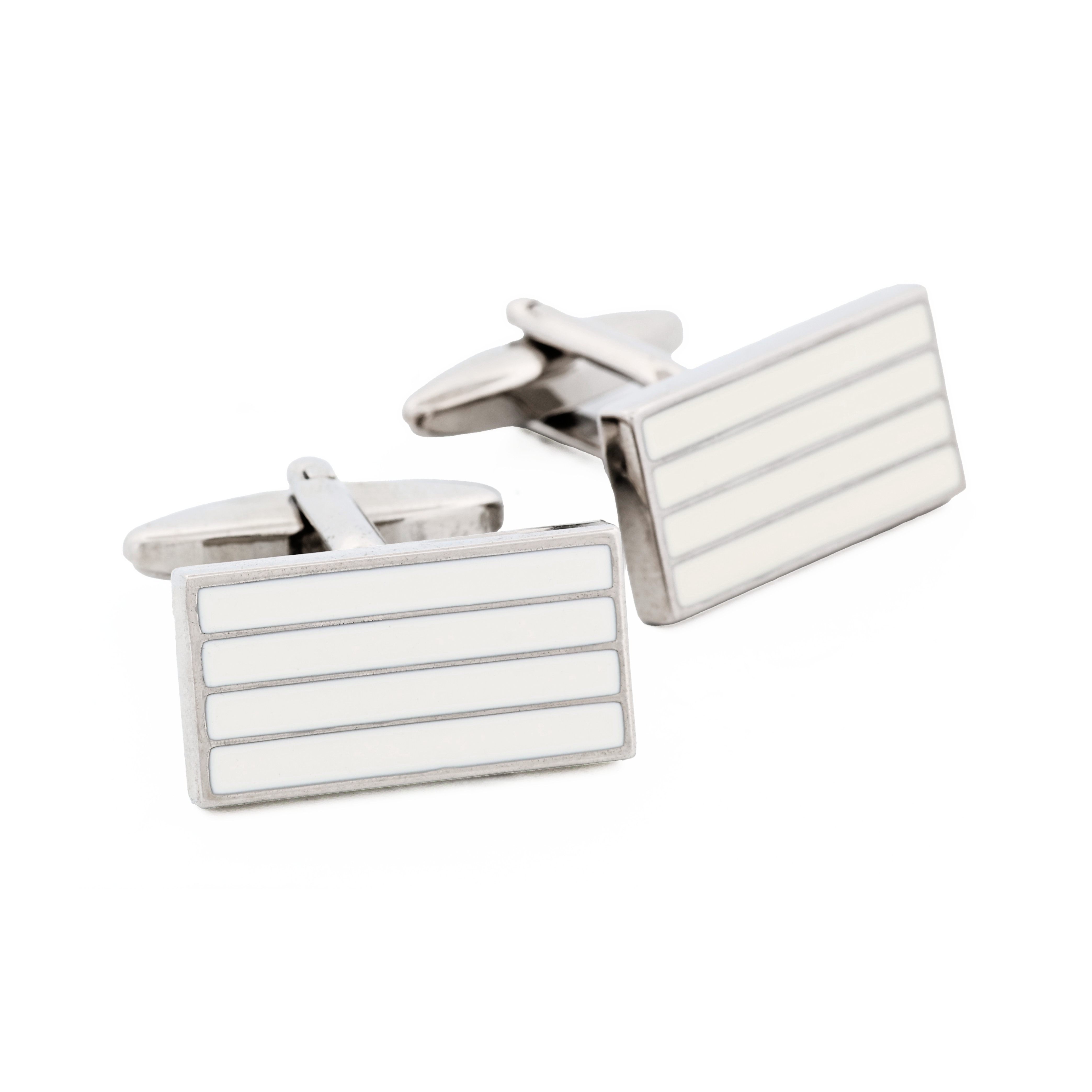 White enamel Cufflinks