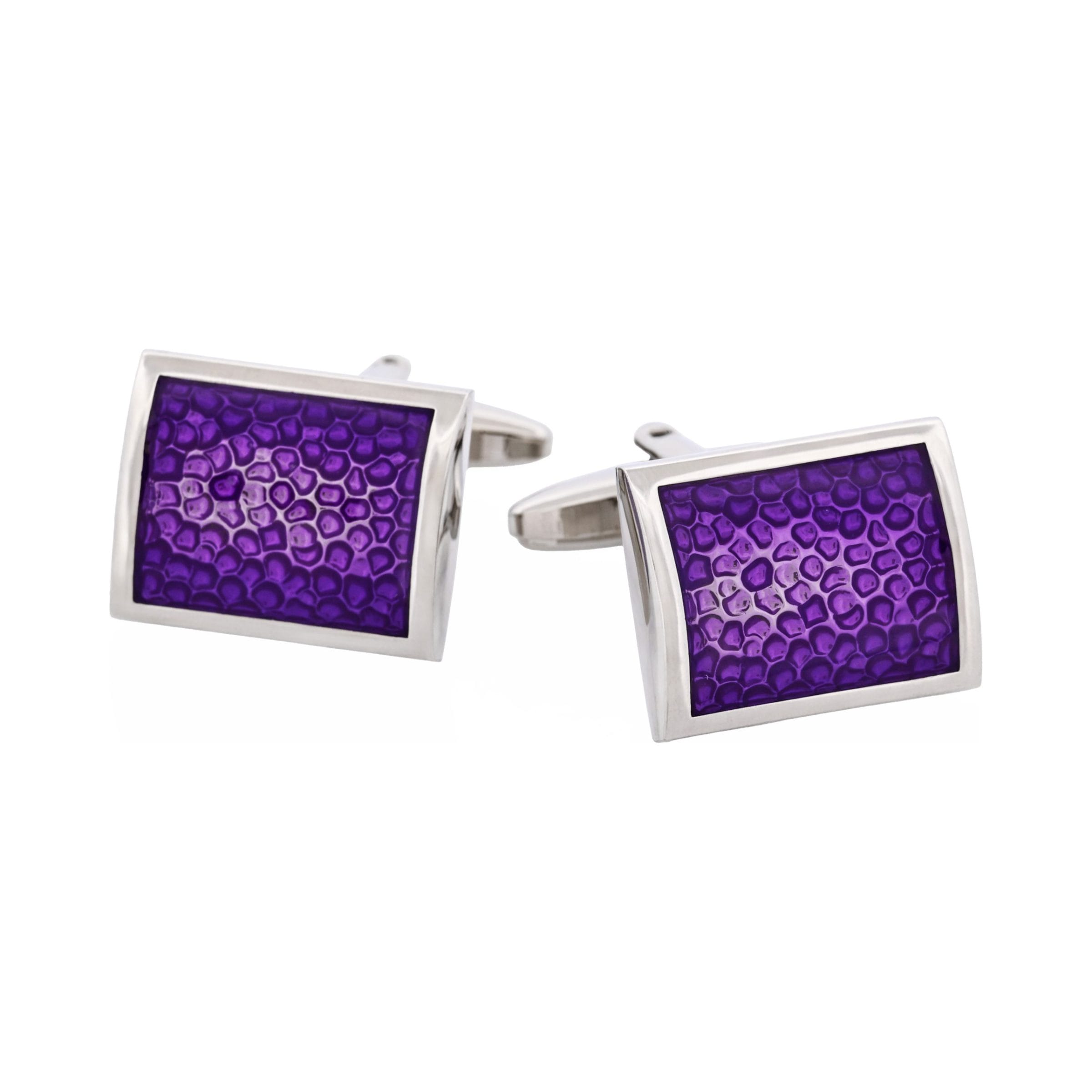 Purple Bubble Patterned Enamel Cufflinks