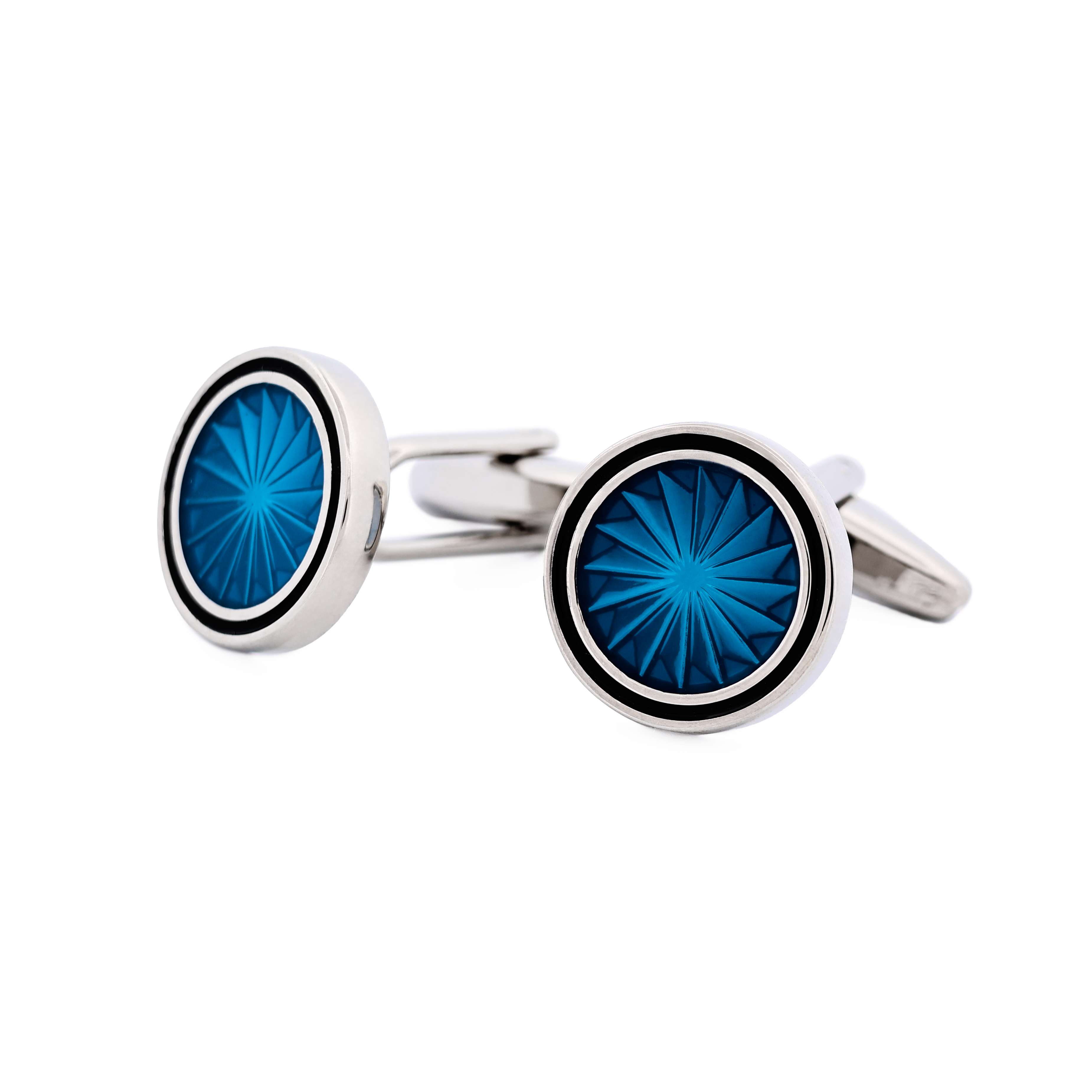 Jade Resin Round Cufflinks