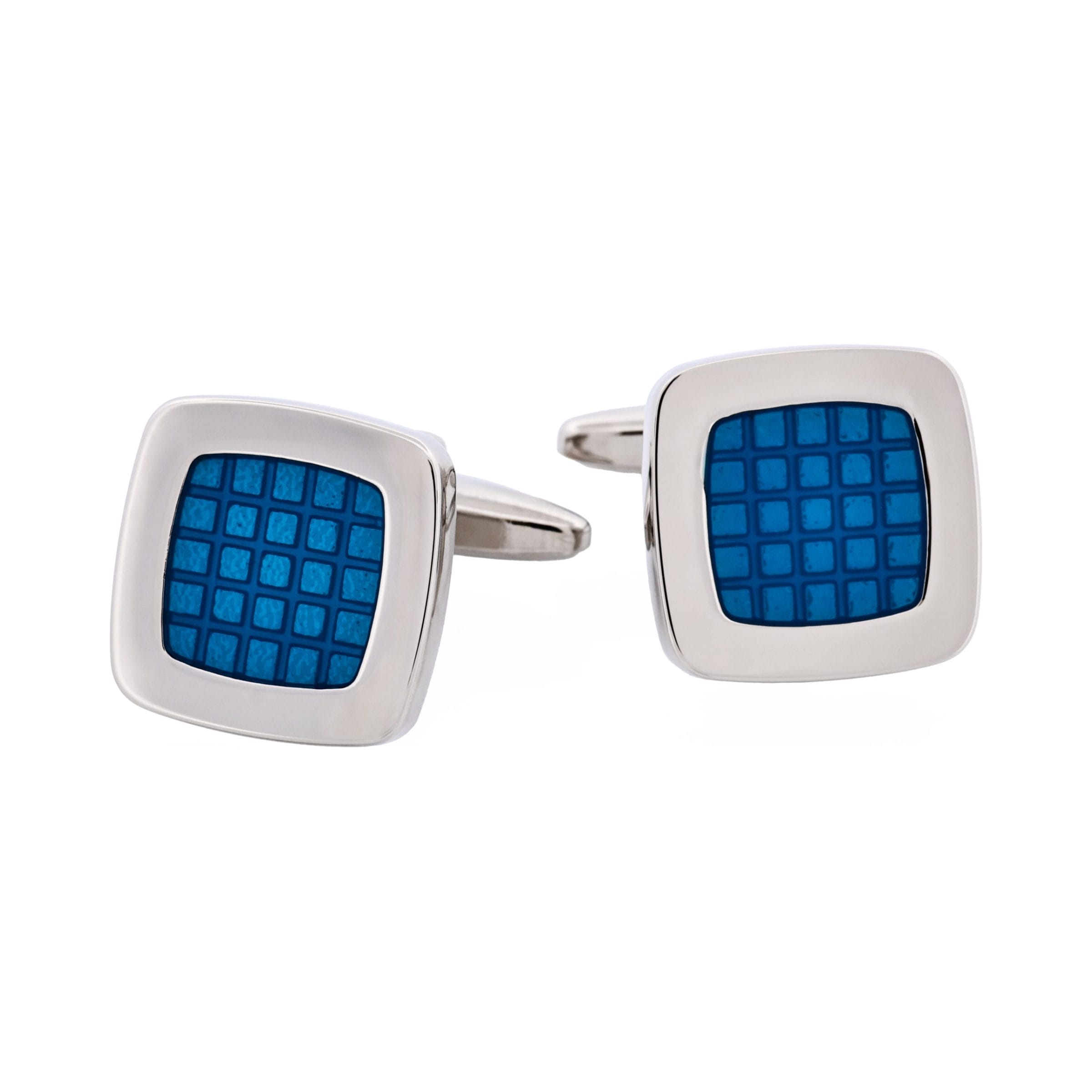 Cobalt Blue Enamel Square Cufflinks