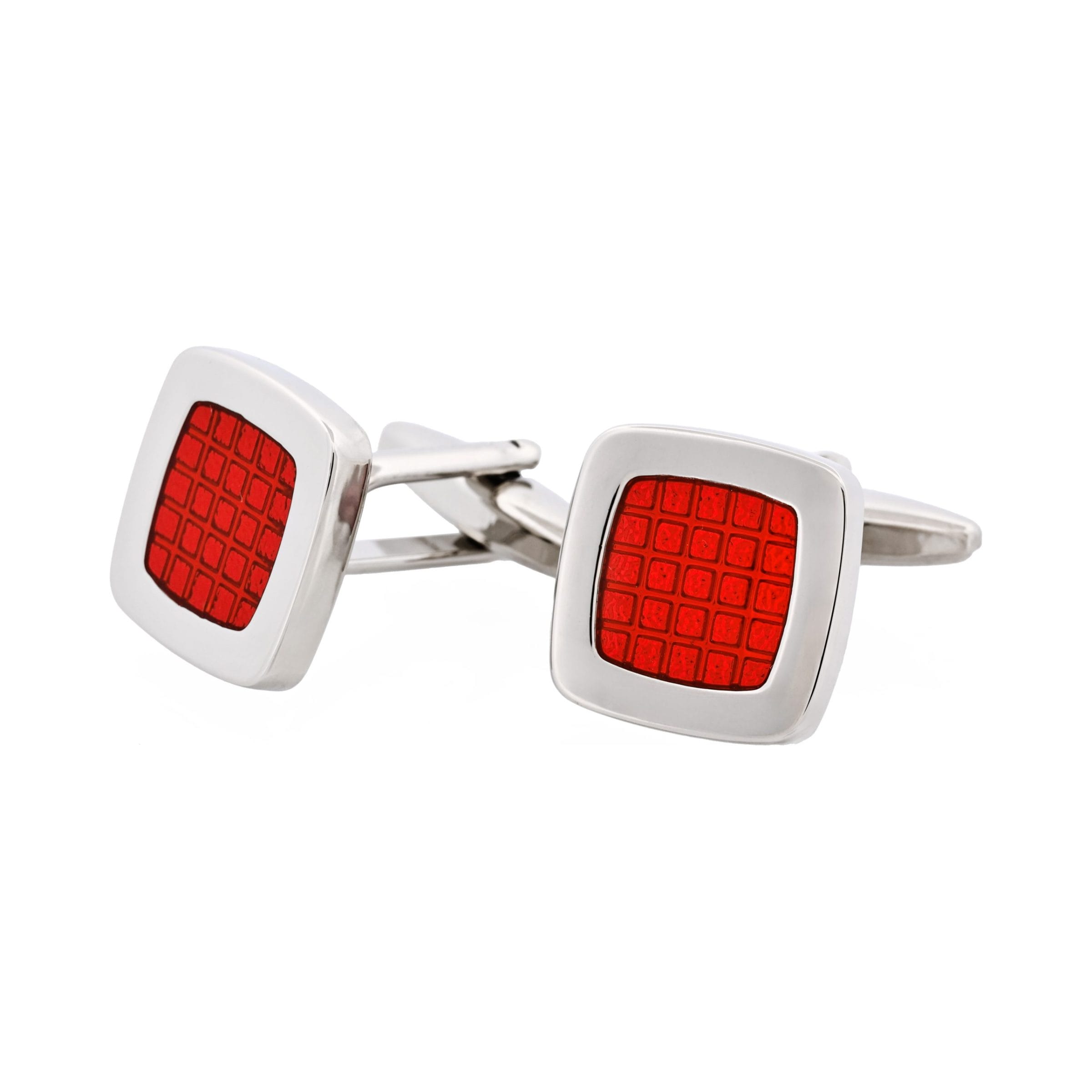Red Enamel Square Cufflinks
