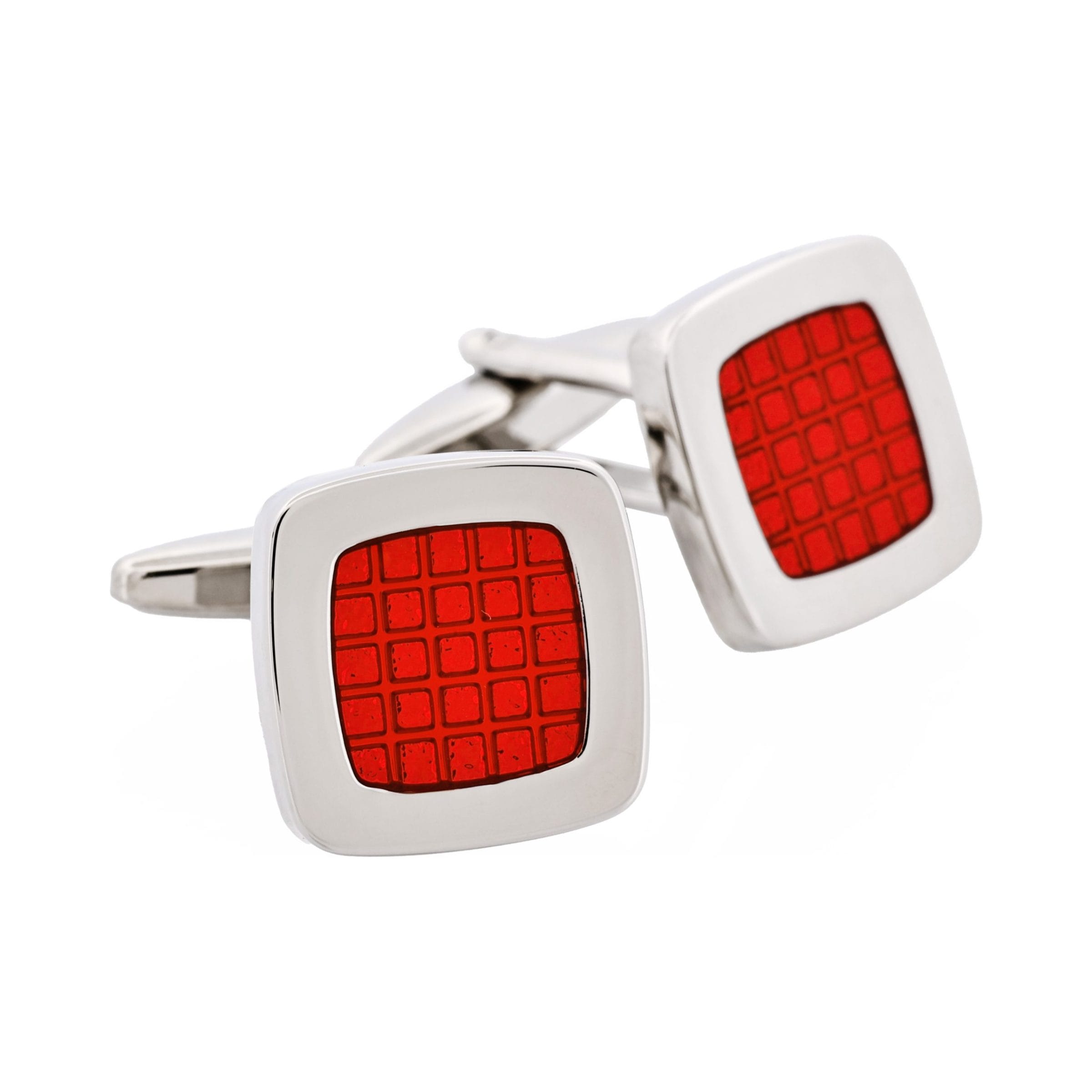 Red Enamel Square Cufflinks