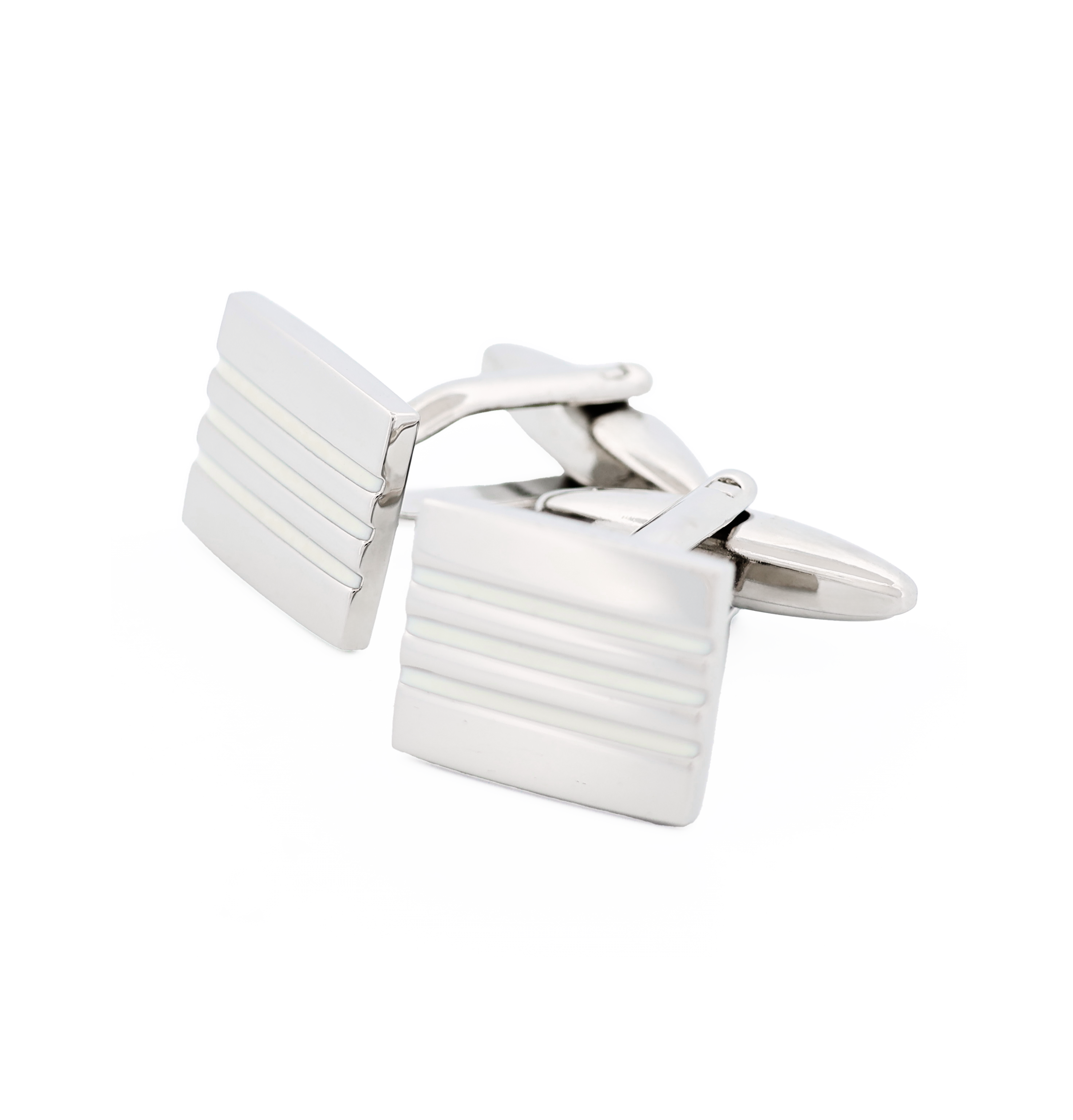 White Enamel Cufflinks