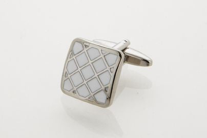 White Enamel Cufflinks