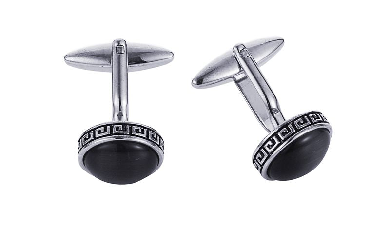 Black Greek Key Cufflinks