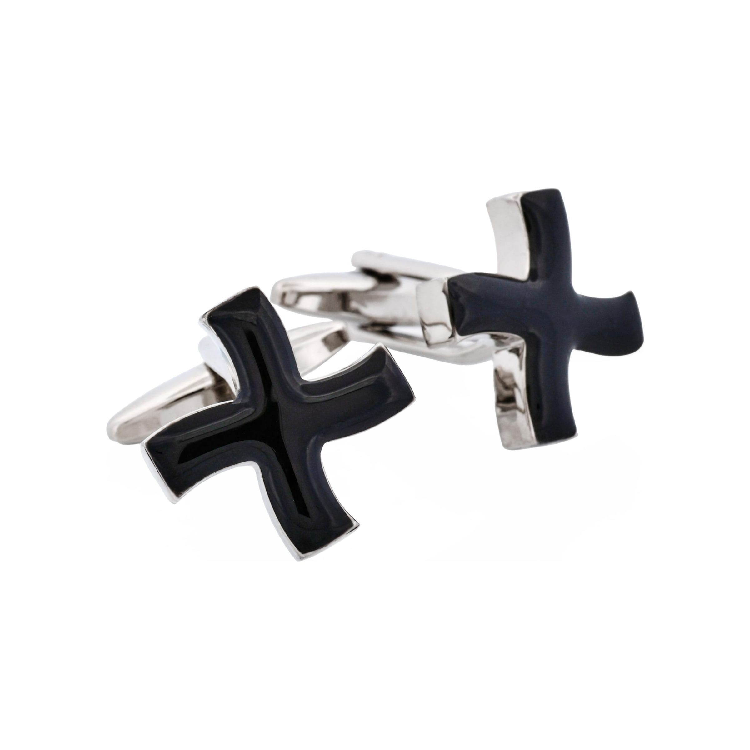 Black Cross Enamel Cufflinks
