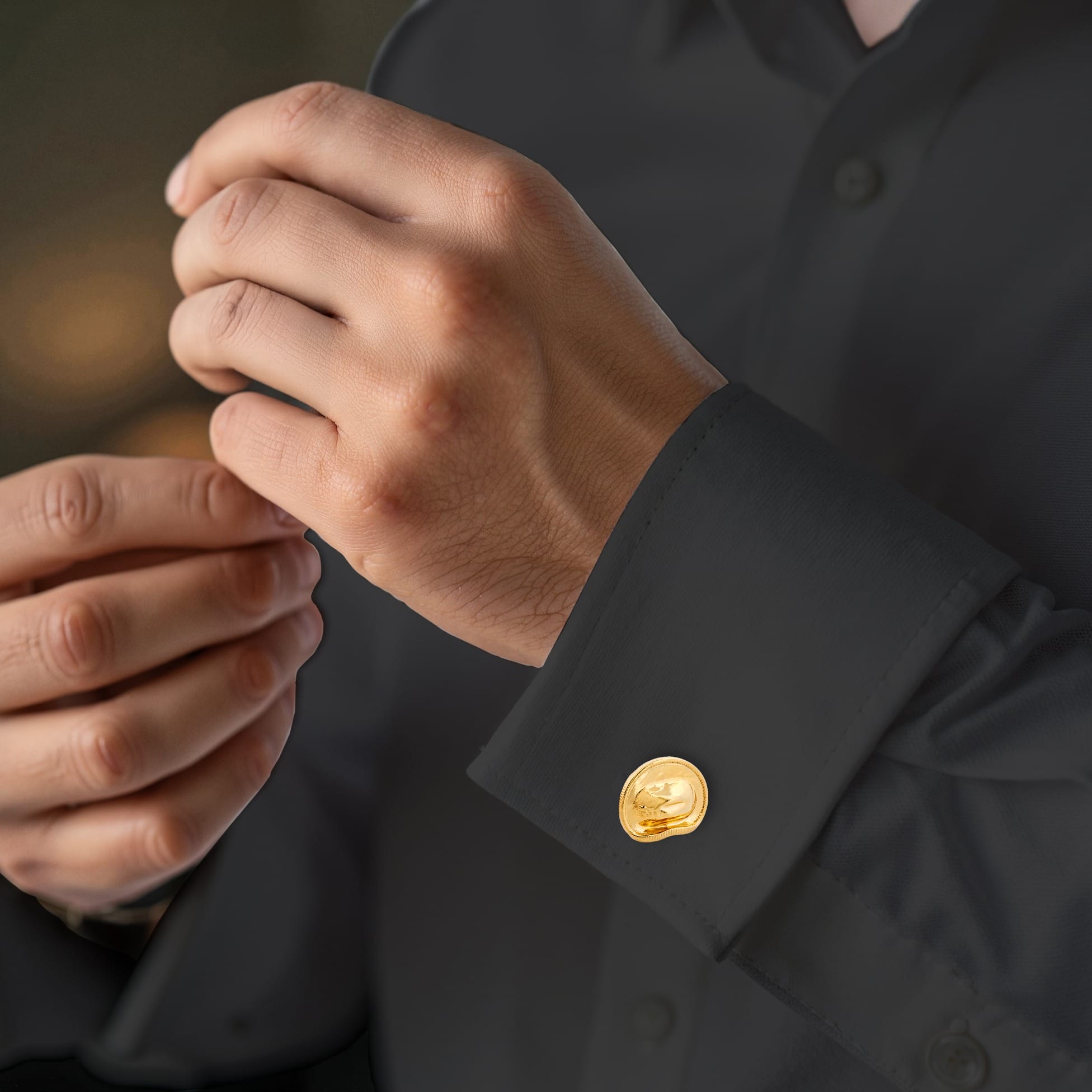 Gold Army Digger's Hat Cufflinks