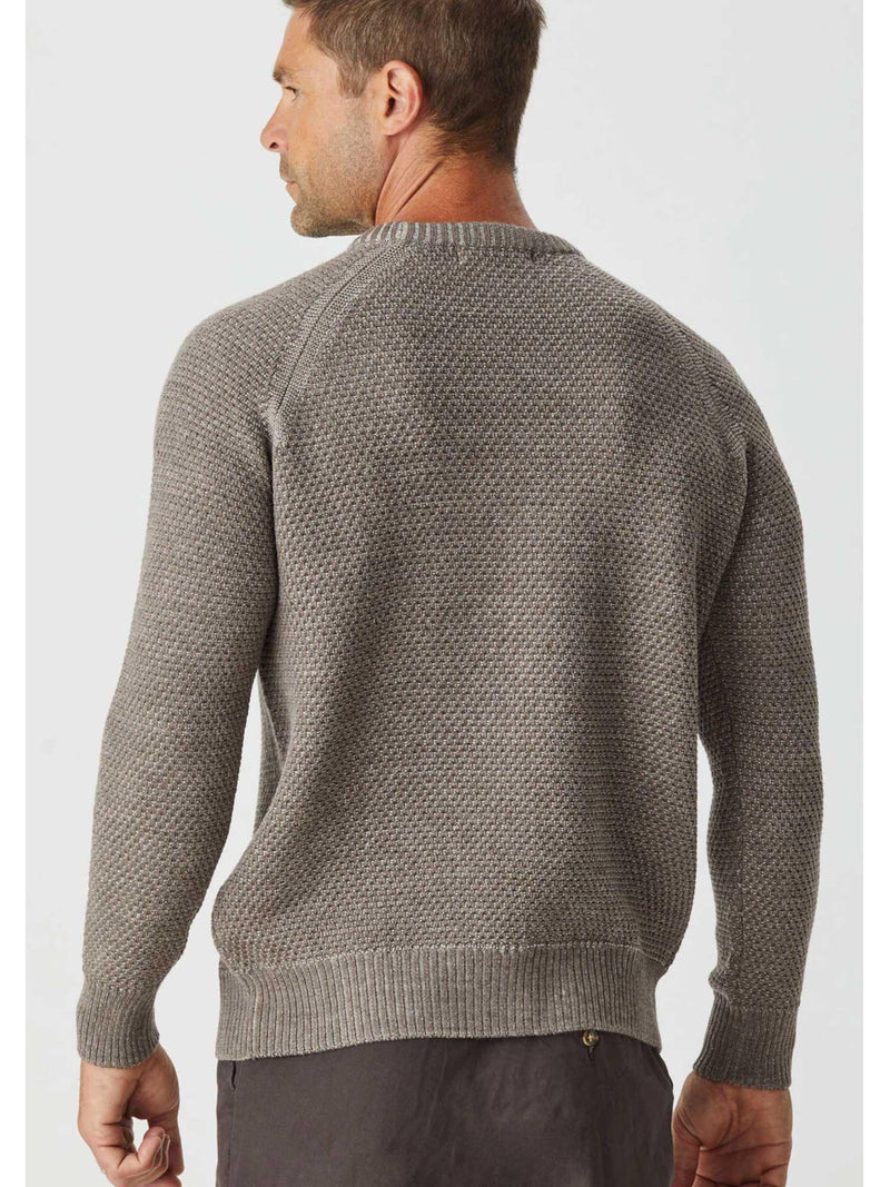 Merino Moss Stitch Crew-2175Mo