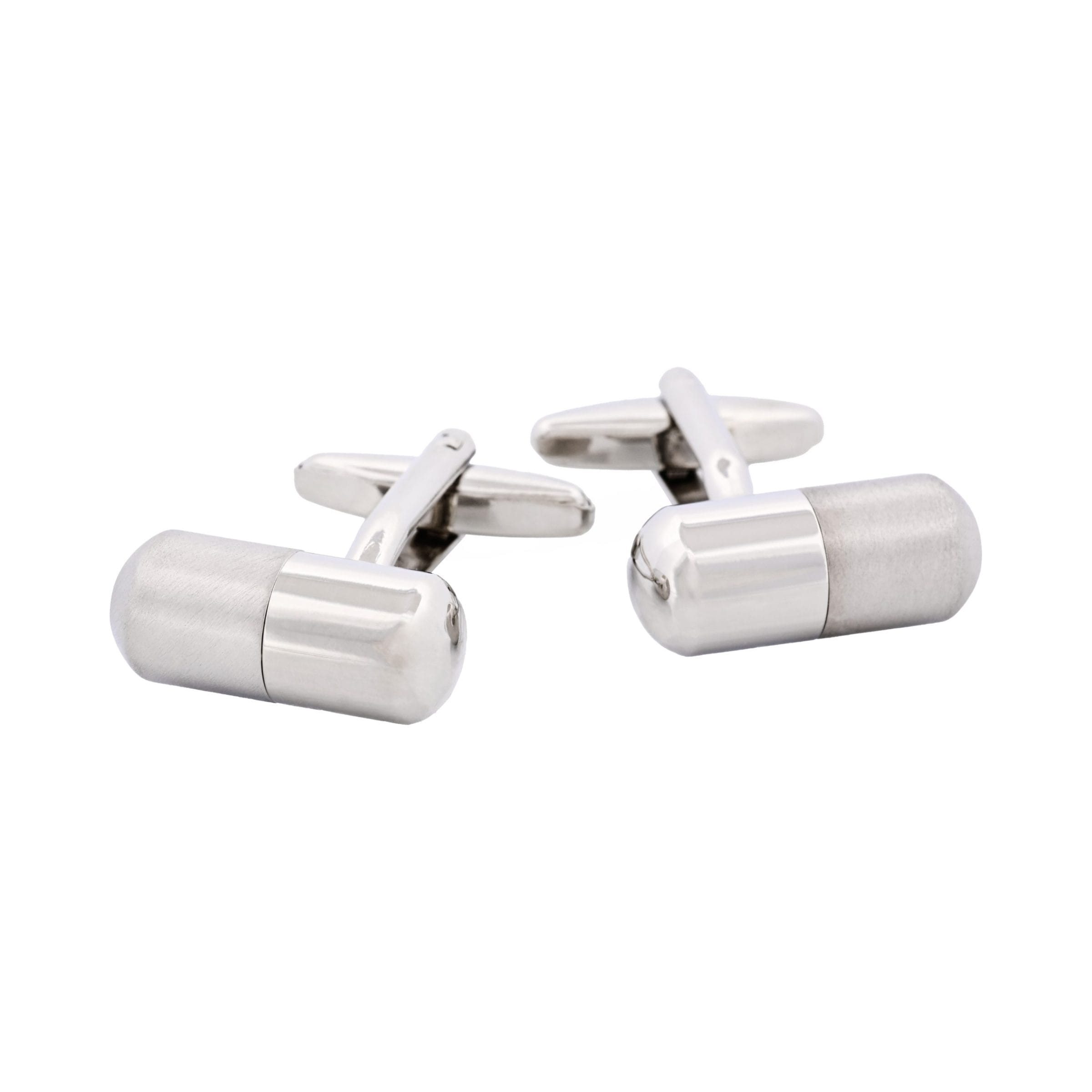 Rhodium & Brushed Rhodium Secret Stash Cufflinks