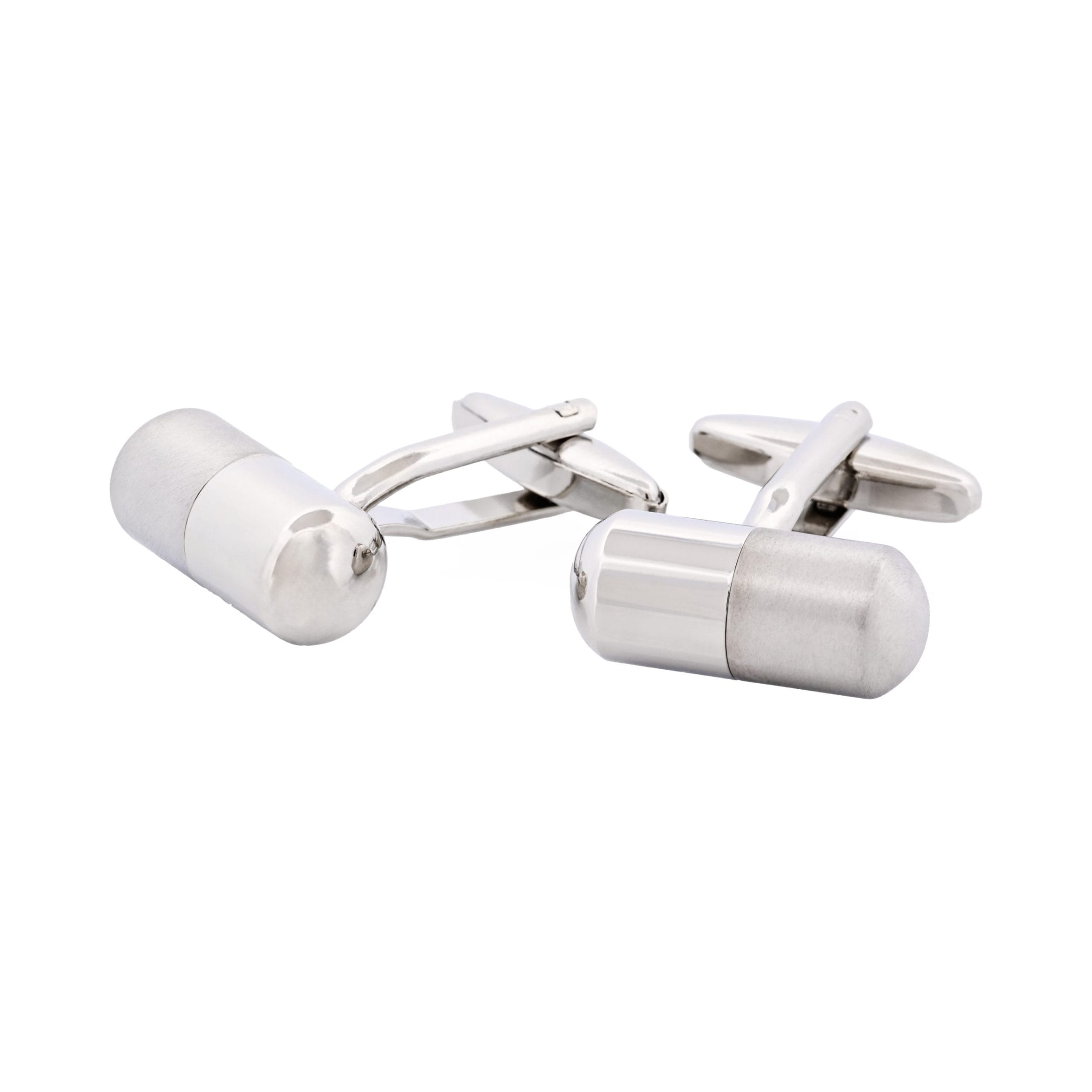 Rhodium & Brushed Rhodium Secret Stash Cufflinks