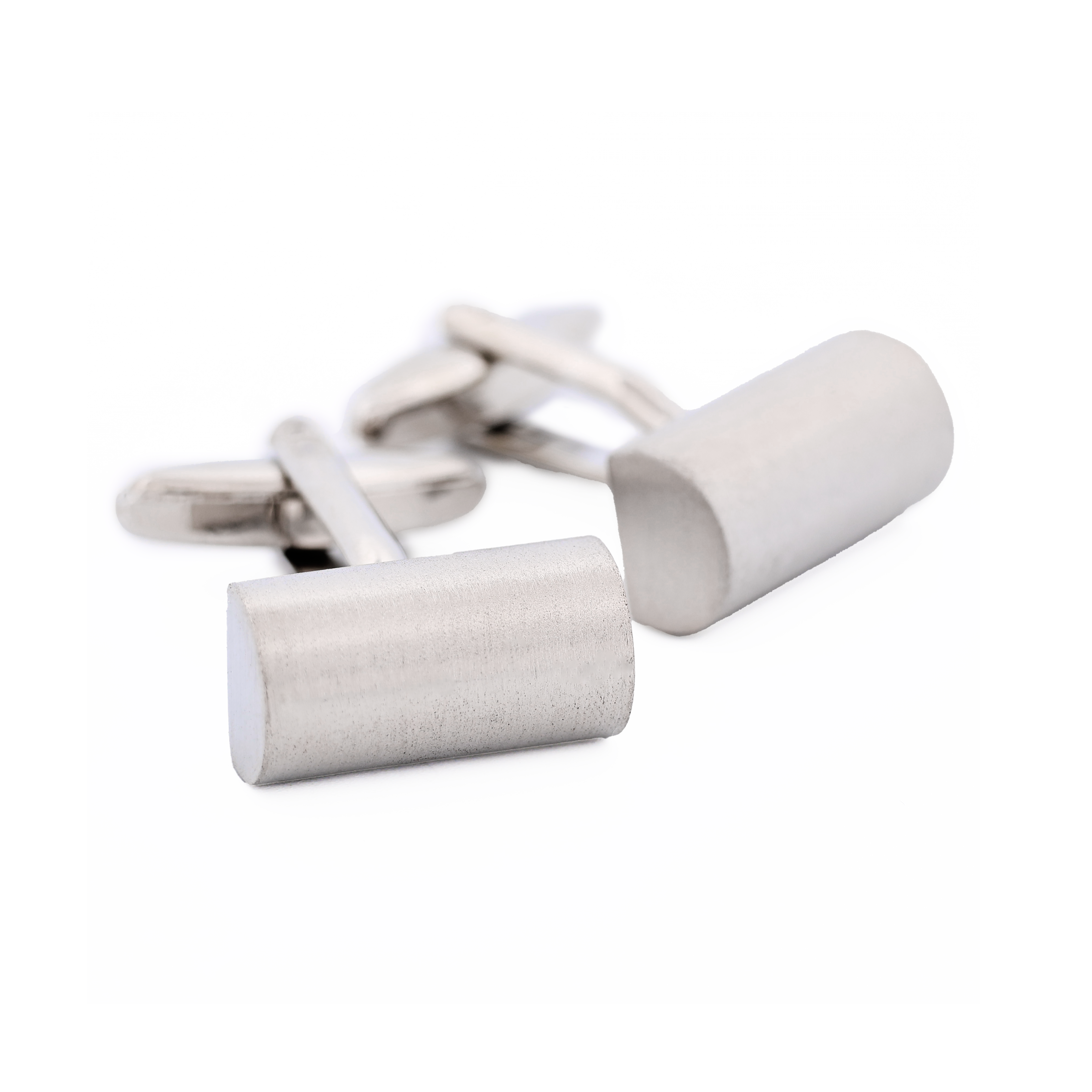 Scratched Rhodium Cufflinks