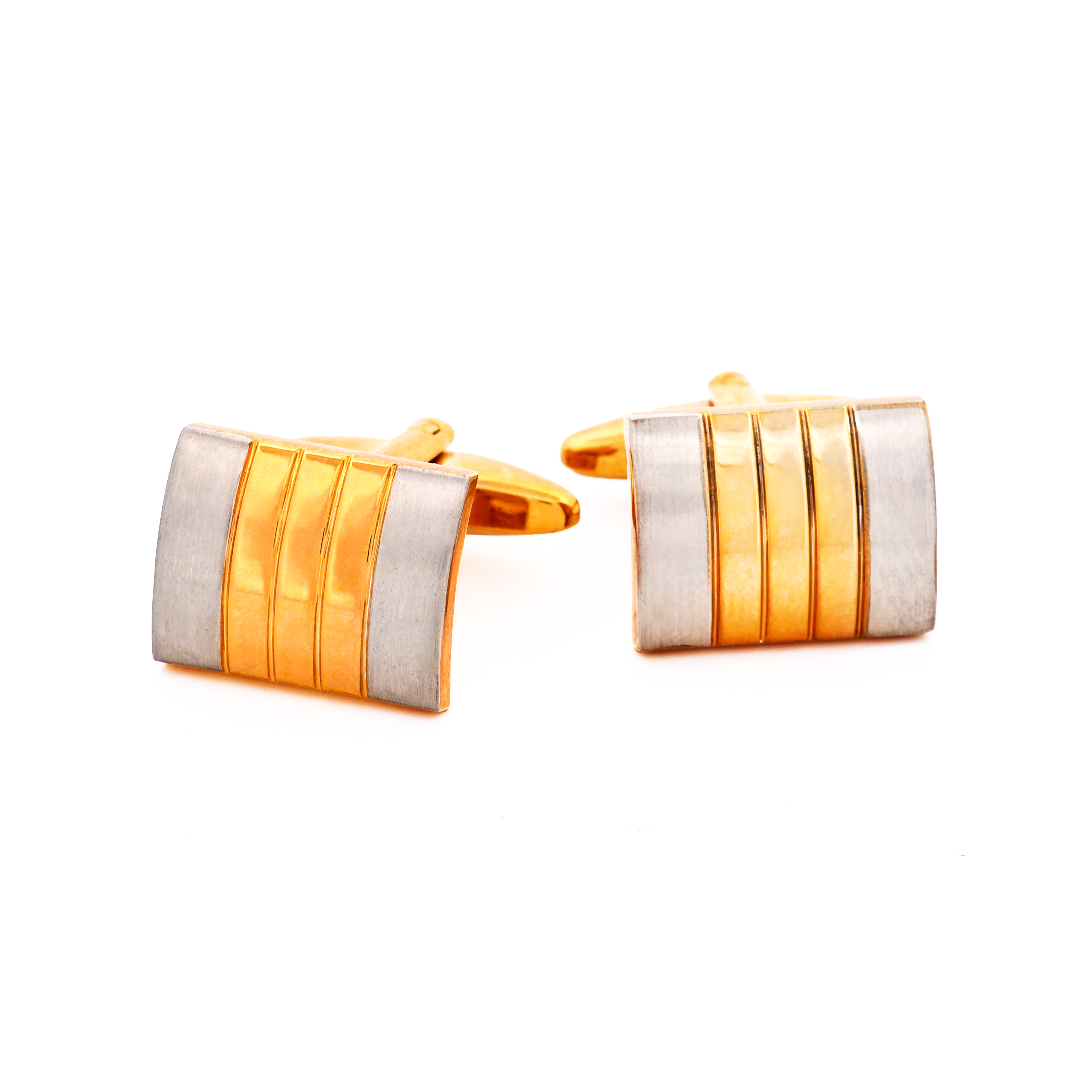 Brush Rhodium Gold Cufflinks