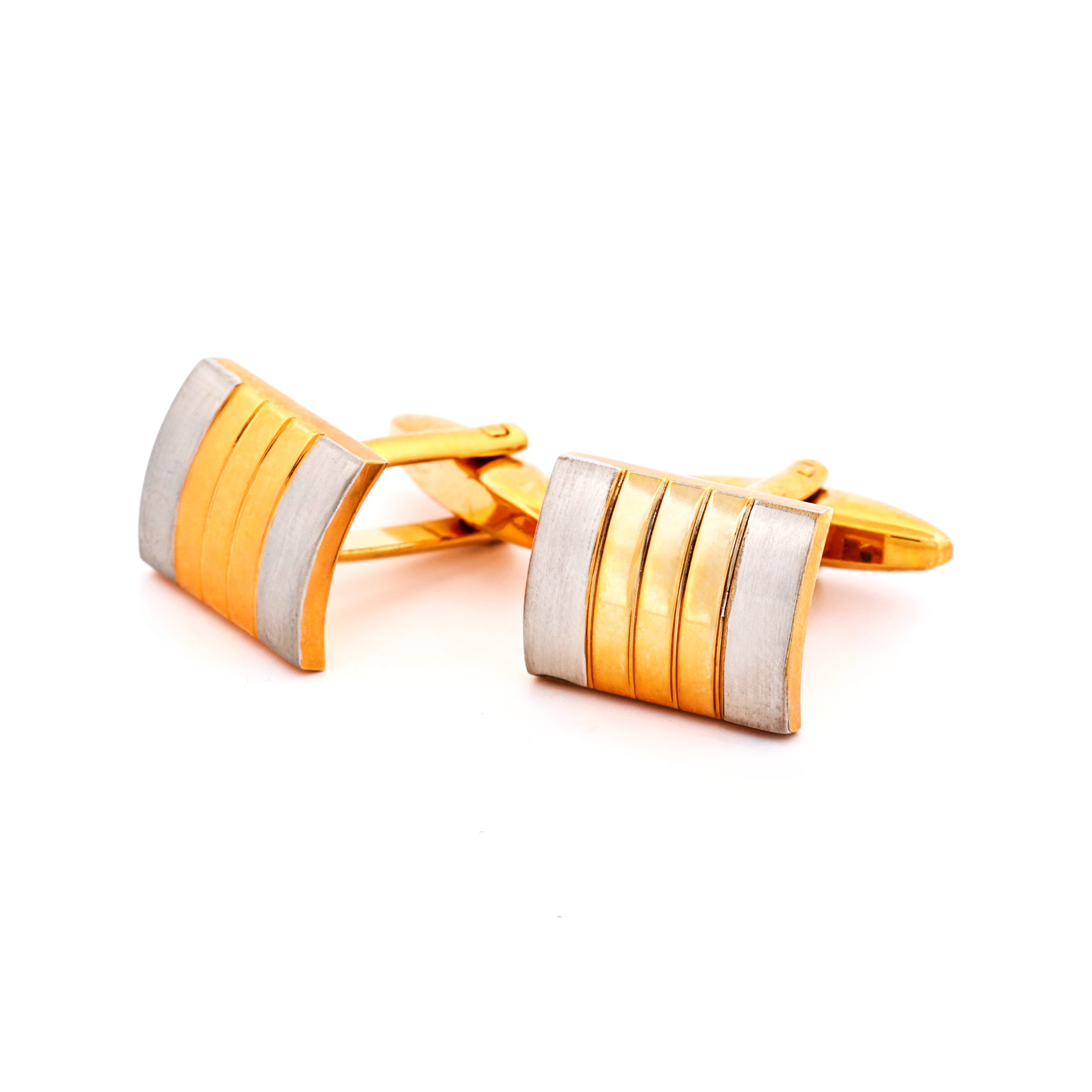 Brush Rhodium Gold Cufflinks