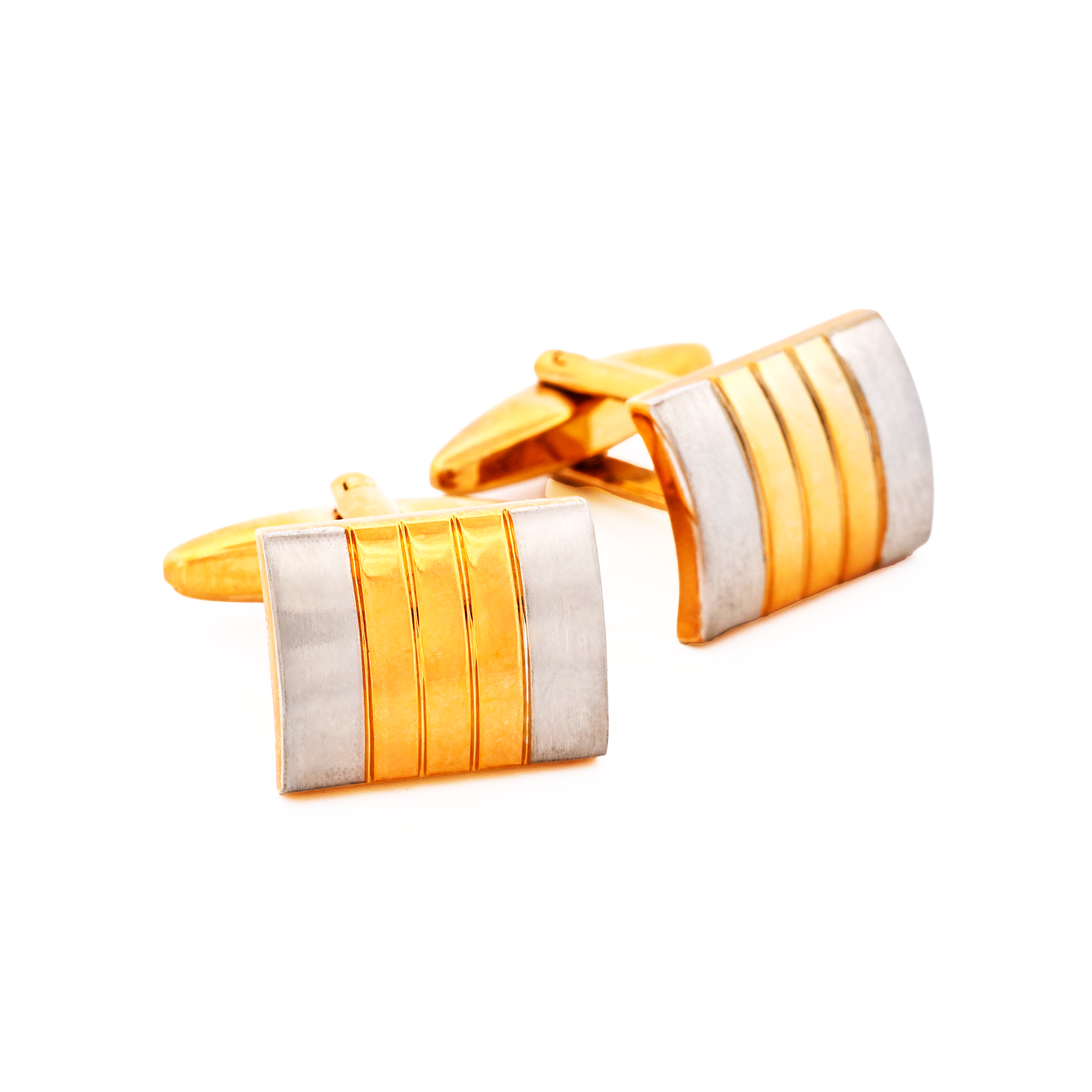 Brush Rhodium Gold Cufflinks