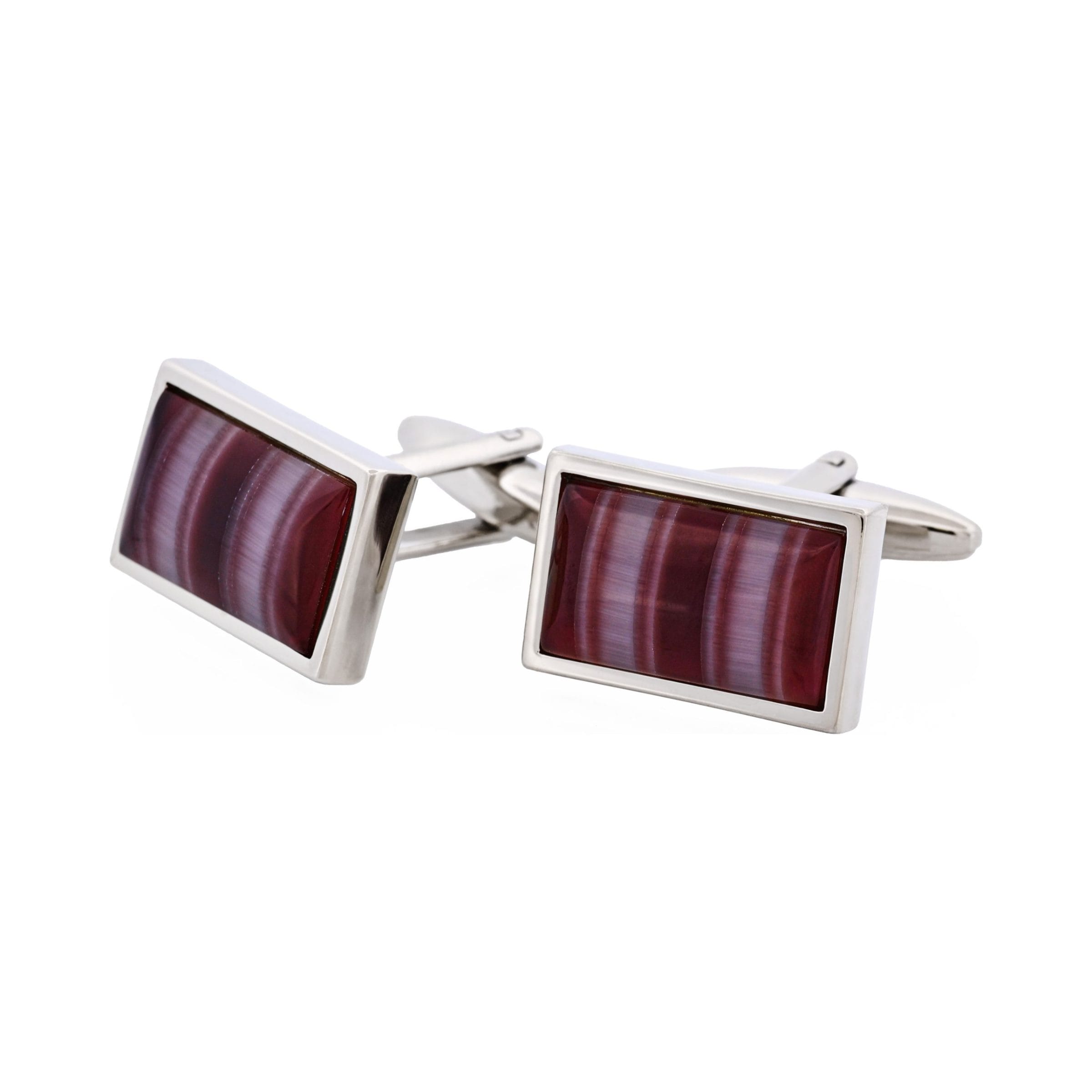 Multi Coloured Striped Cat's Eye Cufflinks
