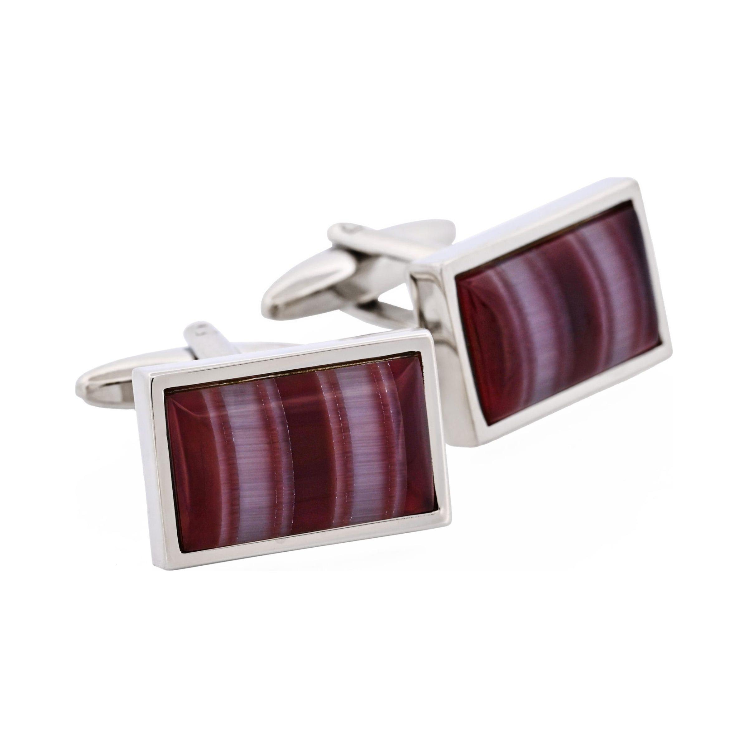 Multi Coloured Striped Cat's Eye Cufflinks