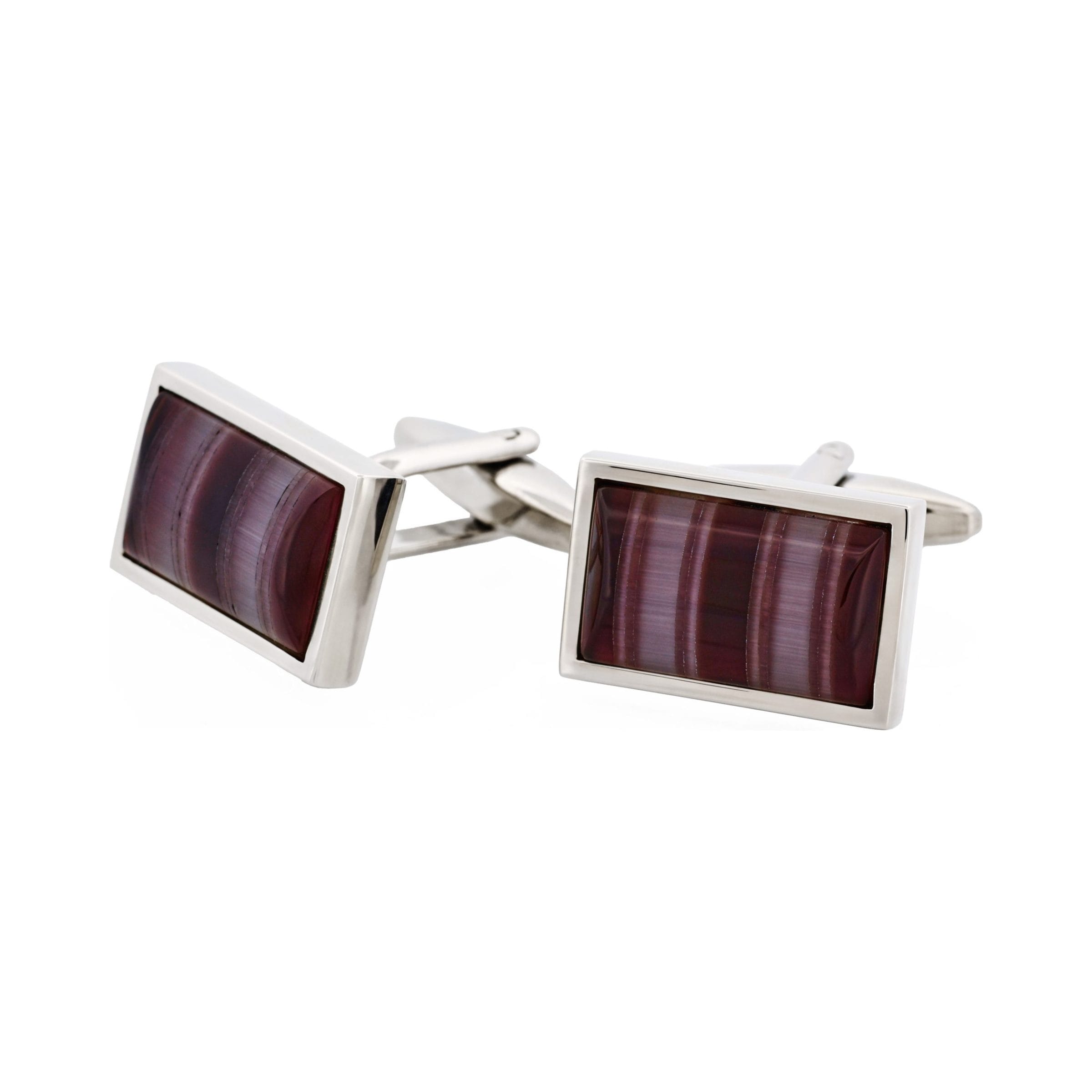 Multi Purple Striped Cat's Eye Cufflinks