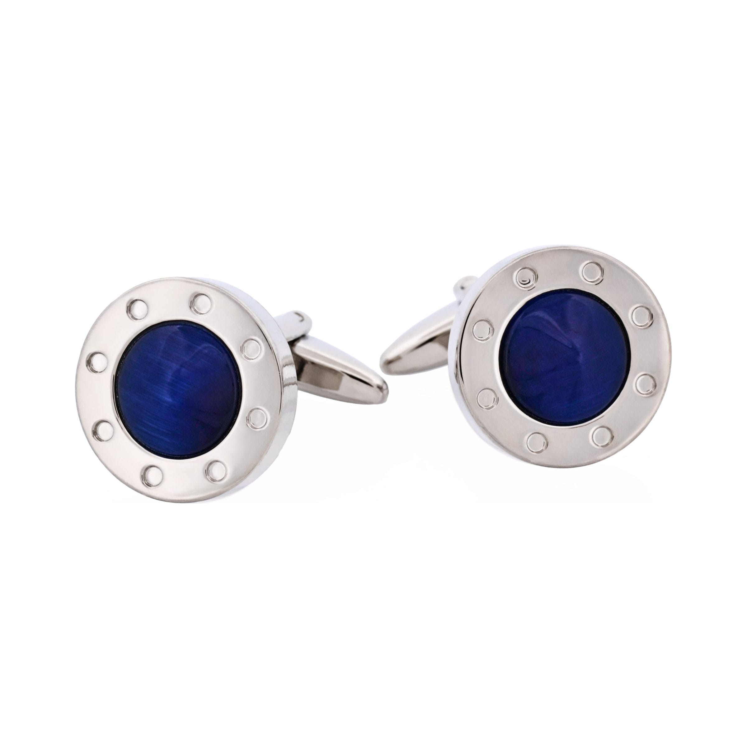 Dark Blue Cat's Eye Cufflinks