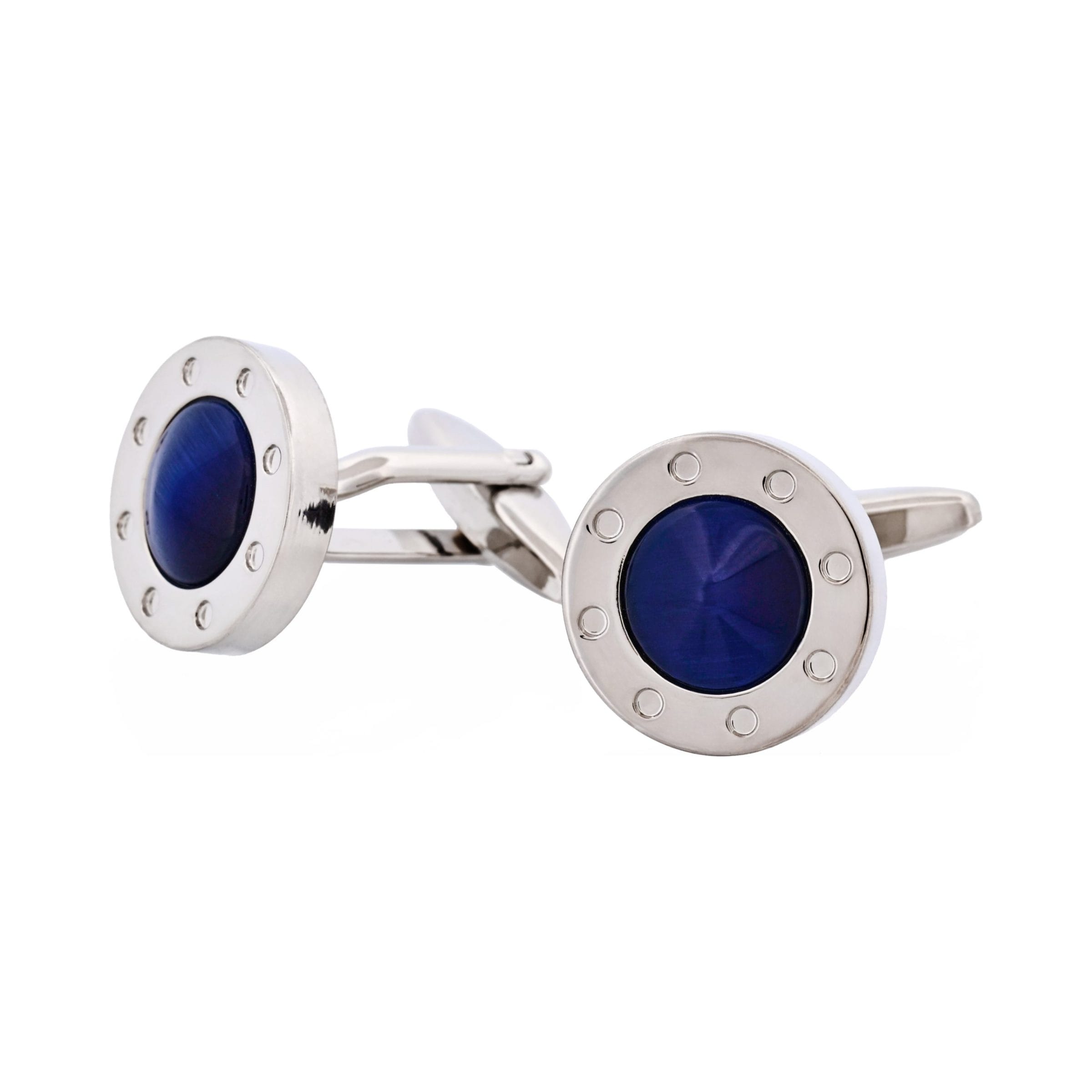 Dark Blue Cat's Eye Cufflinks