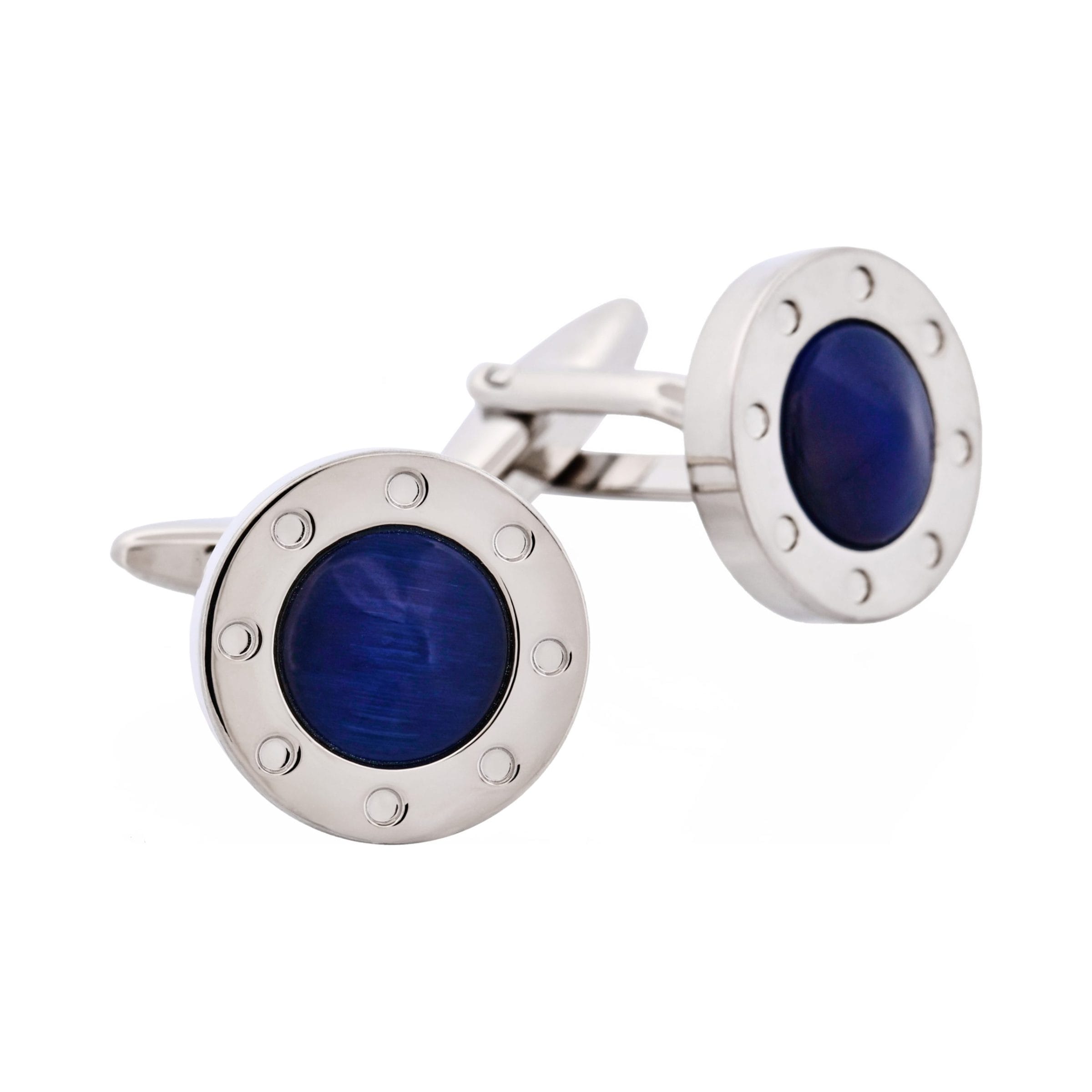 Dark Blue Cat's Eye Cufflinks