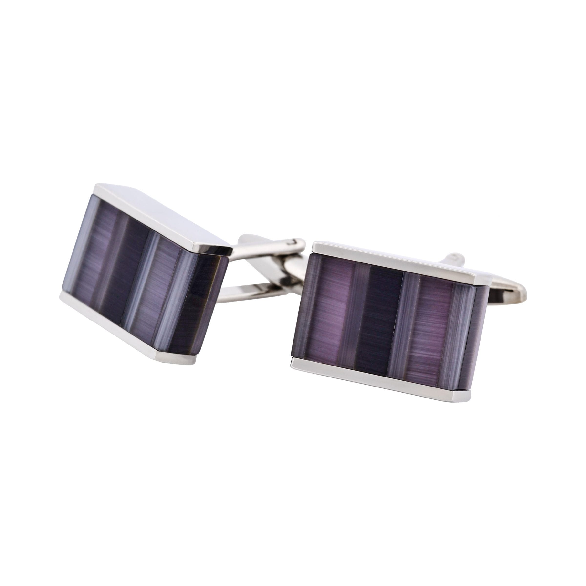 Multi Stripe Grey Cat's Eye Cufflinks