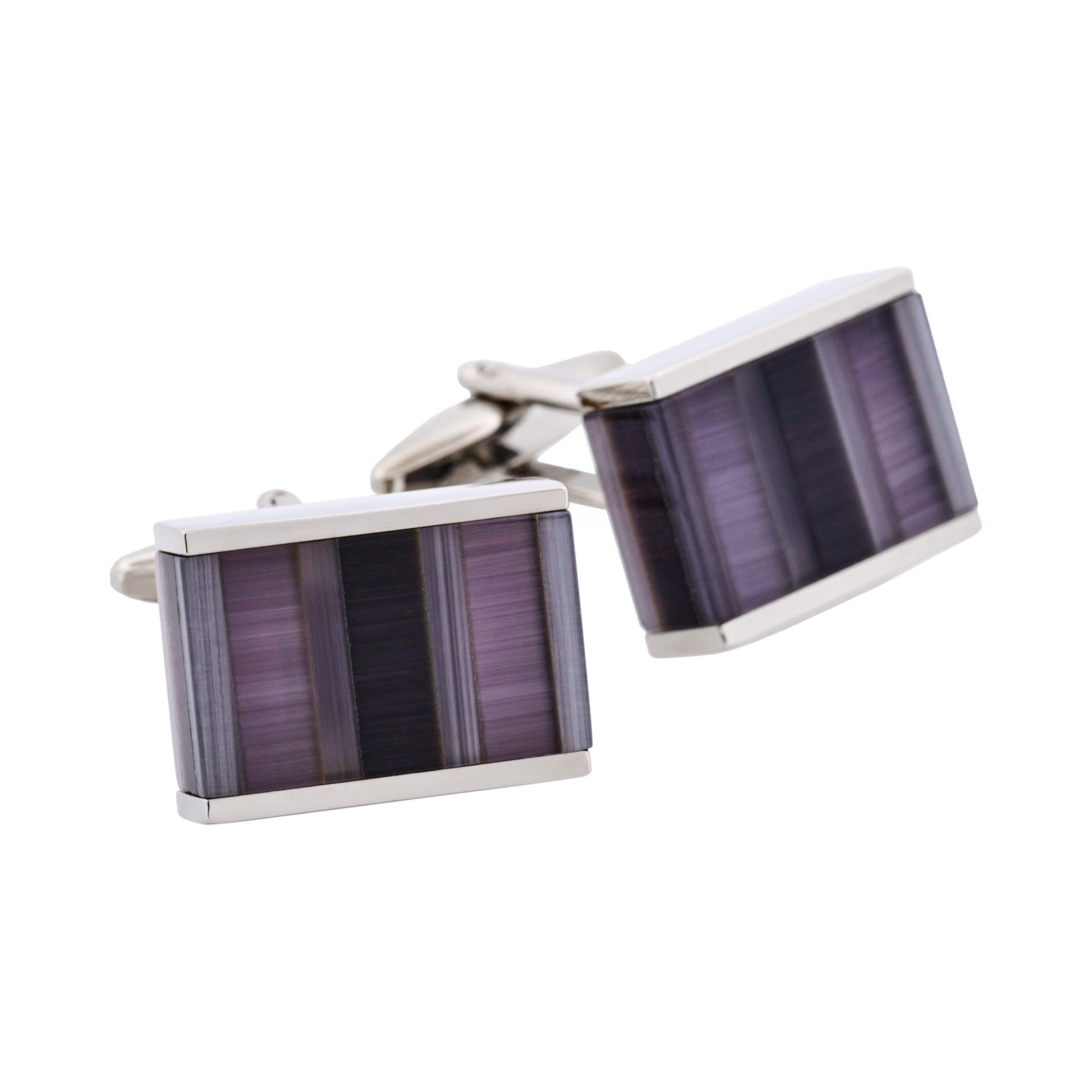 Multi Stripe Grey Cat's Eye Cufflinks