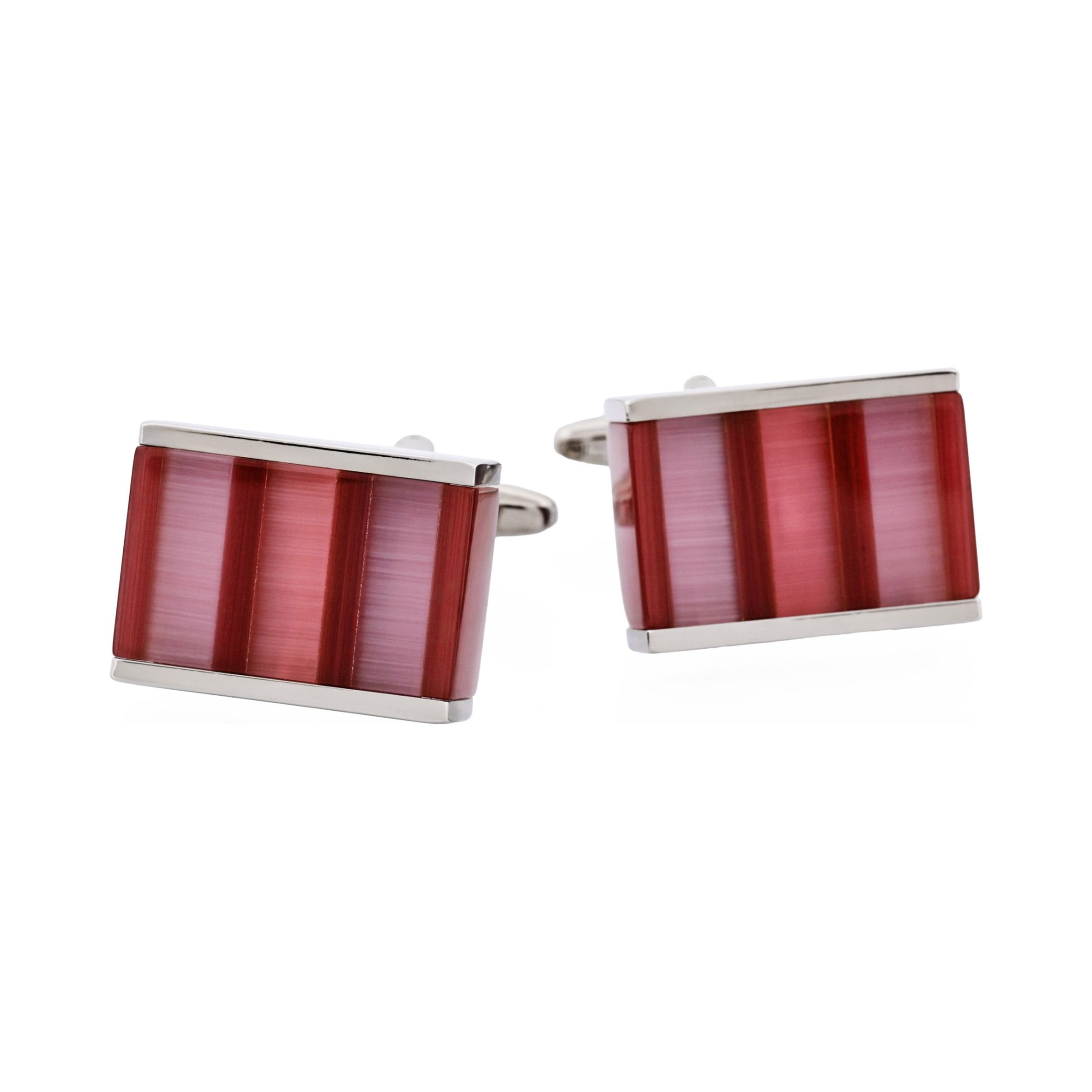 Pink & Purple Striped Cat's Eye Cufflinks
