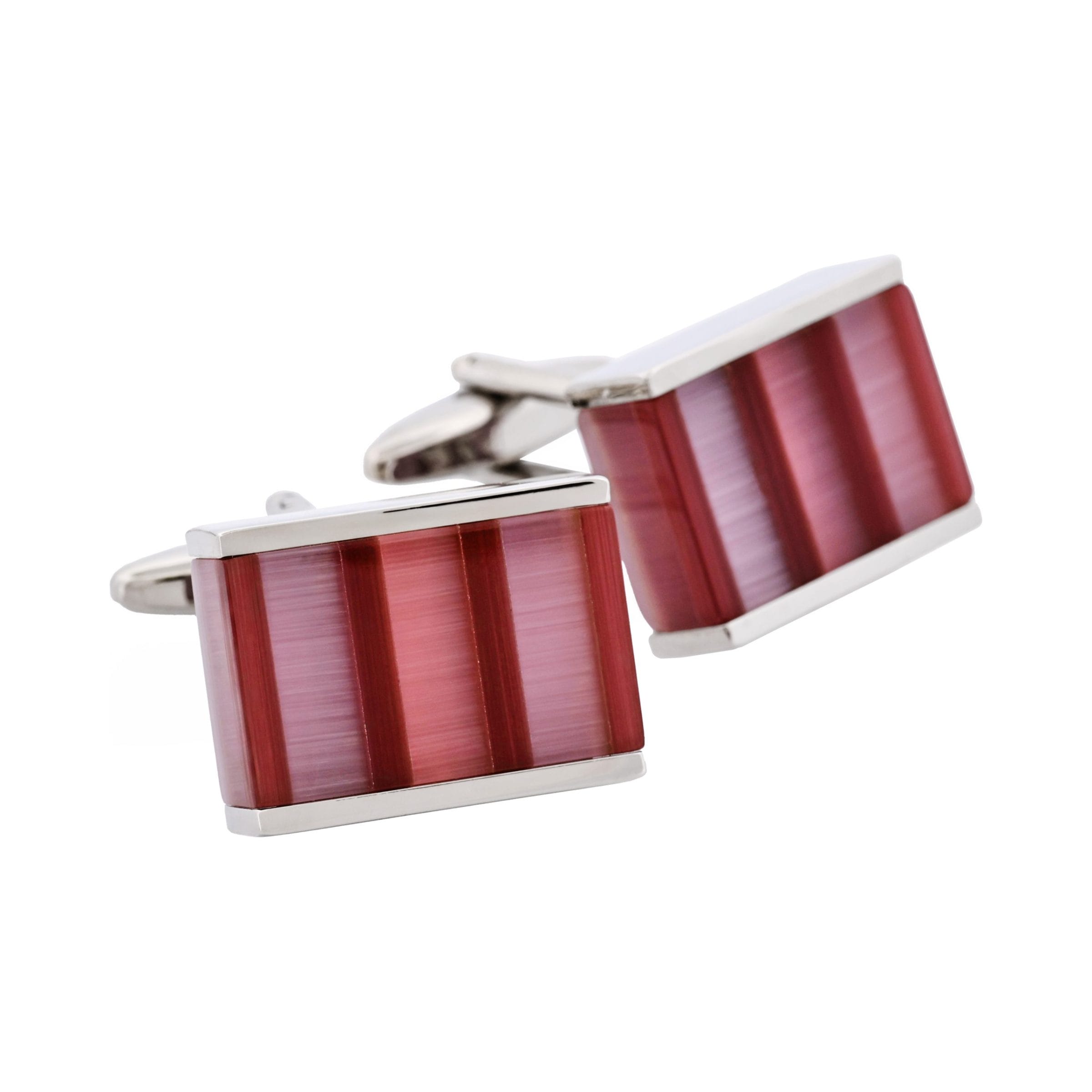 Pink & Purple Striped Cat's Eye Cufflinks