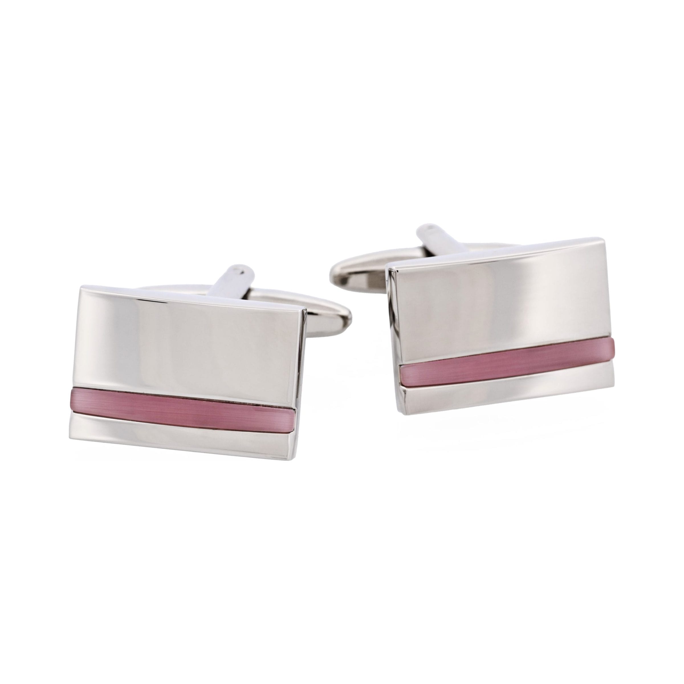 Rhodium & Lilac Cat's Eye Cufflinks
