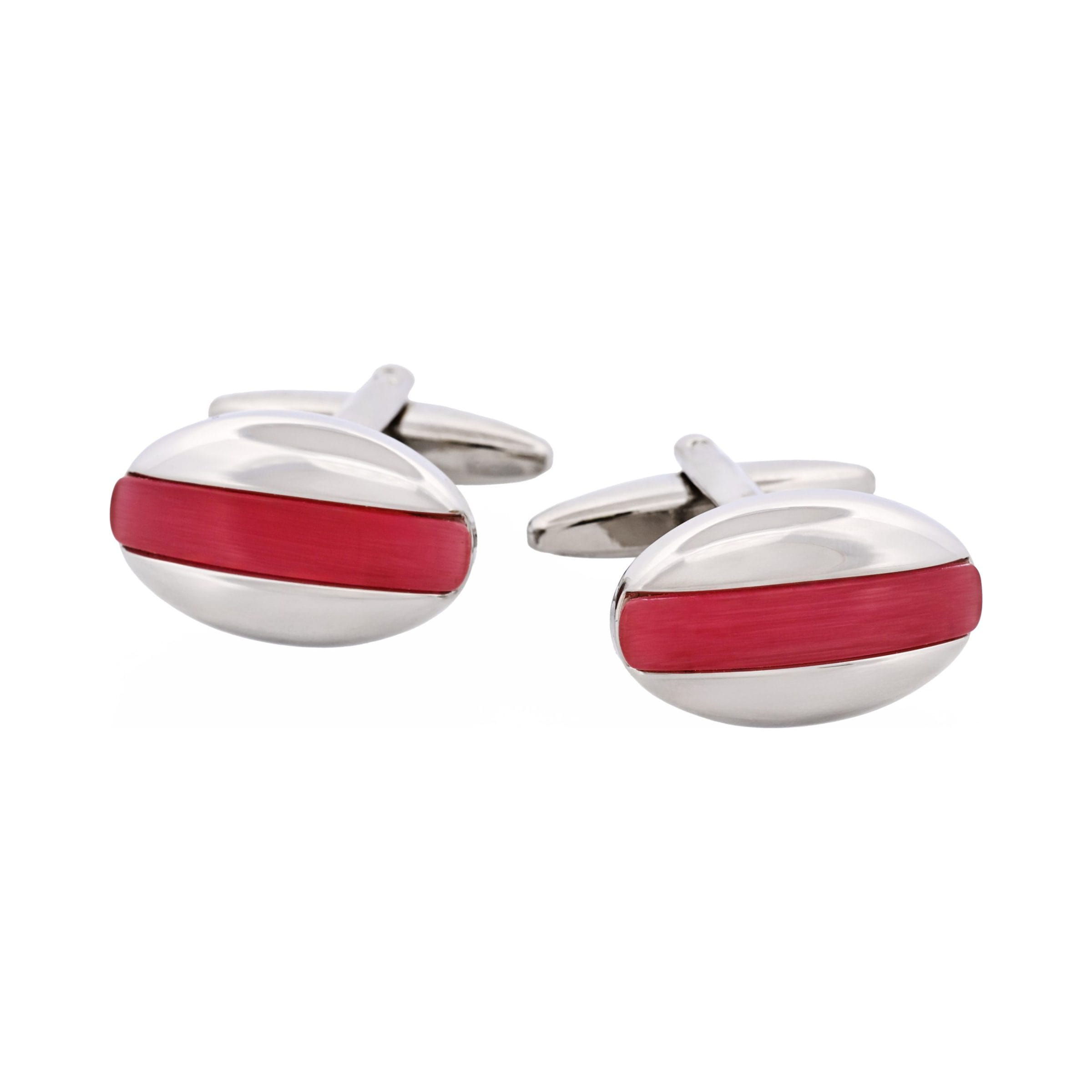 Pink Cat's Eye Oval Cufflinks