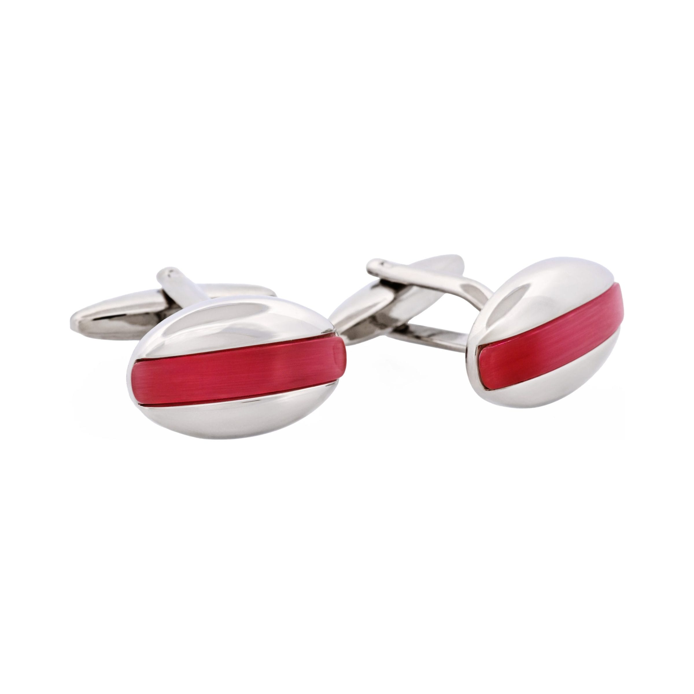Pink Cat's Eye Oval Cufflinks