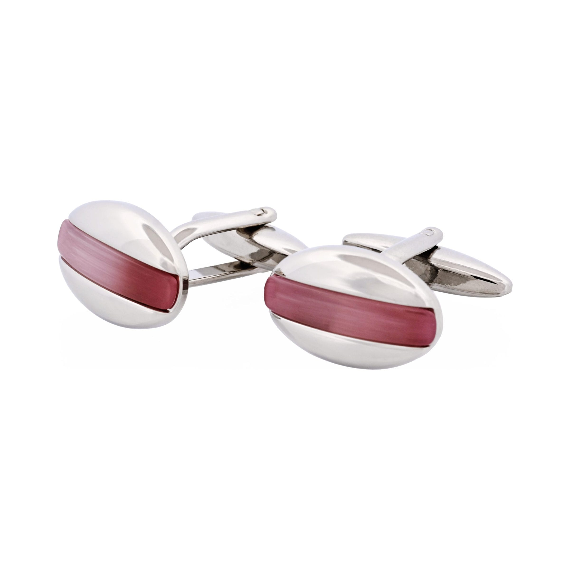 Lilac Cat's Eye Oval Cufflinks